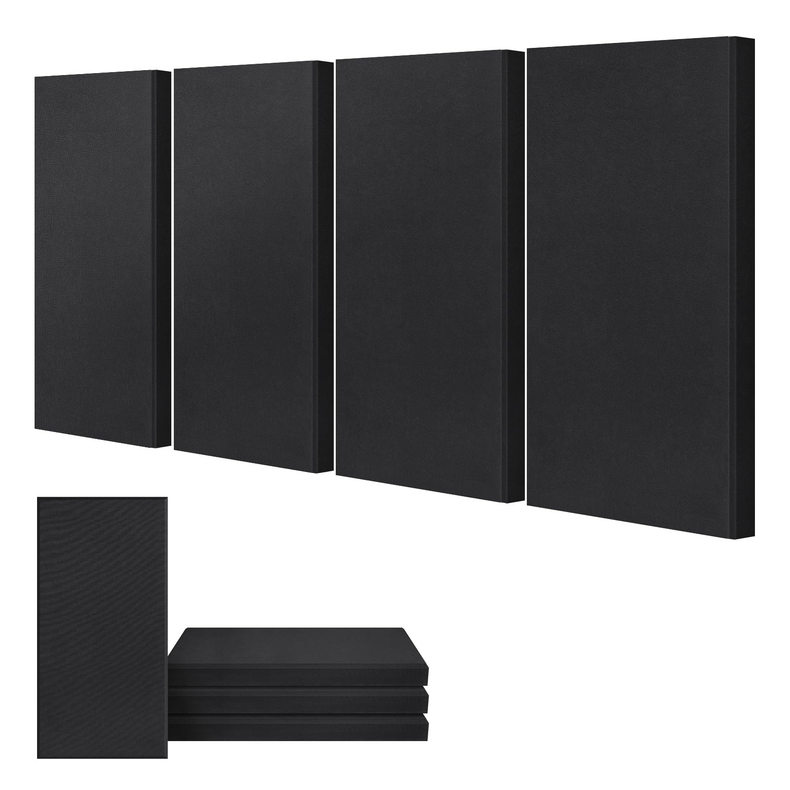 Umiacoustics 4 Pcs Acoustic Panels, 2 Thick 23.6'' X 11.8'' Fiberglass Sound Proof Wall Panels, Self Adhesive Sound Absorbing Pa