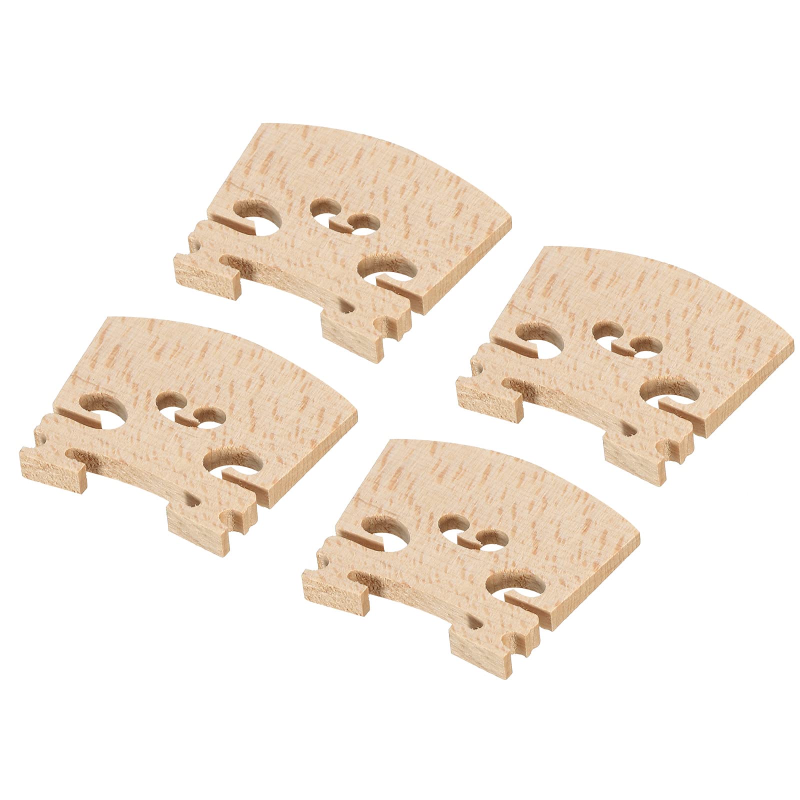 MECCANIXITY 1/8 Violin Bridge Maple Wood Violin Parts for 1/8 Violin, Pack of 4