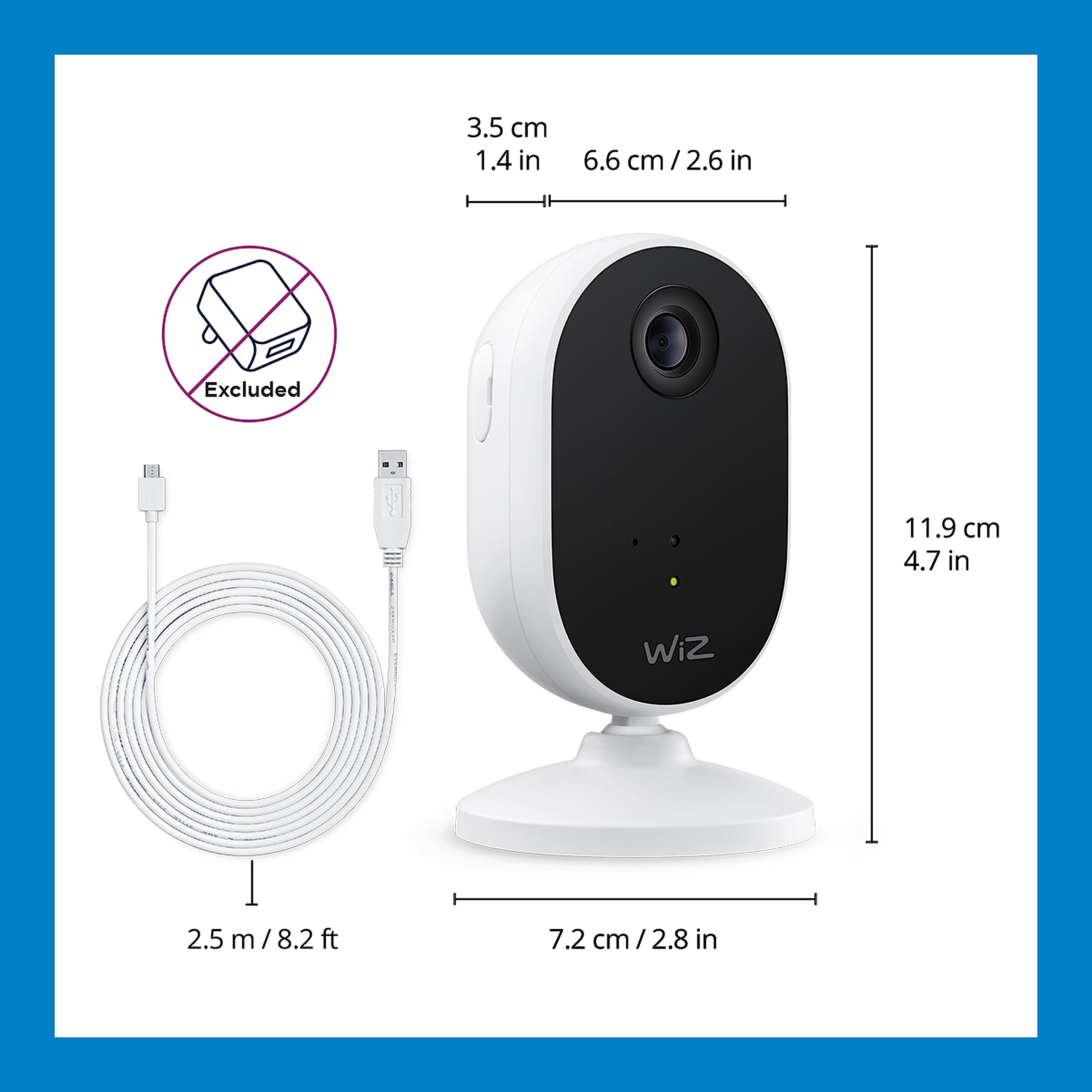 Wiz Home Monitoring Starter Kit Includes Indoor Security Camera, 1080P Hd Video With Motion Detection And Full Duplex Audio + 60