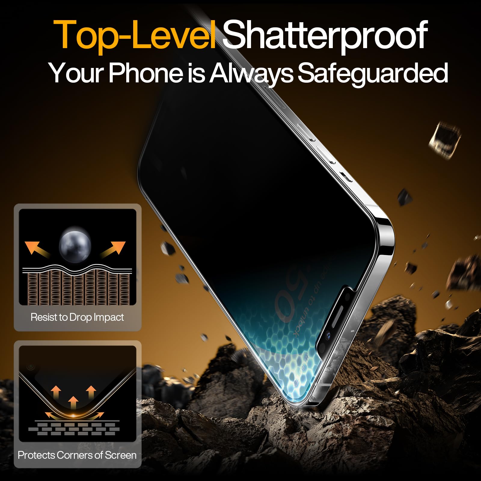 Smartdevil 2Pack For Iphone 13 Privacy Screen Protector With 2Pack Camera Lens Protector, 9H Protection Anti Spy Privacy Glass T