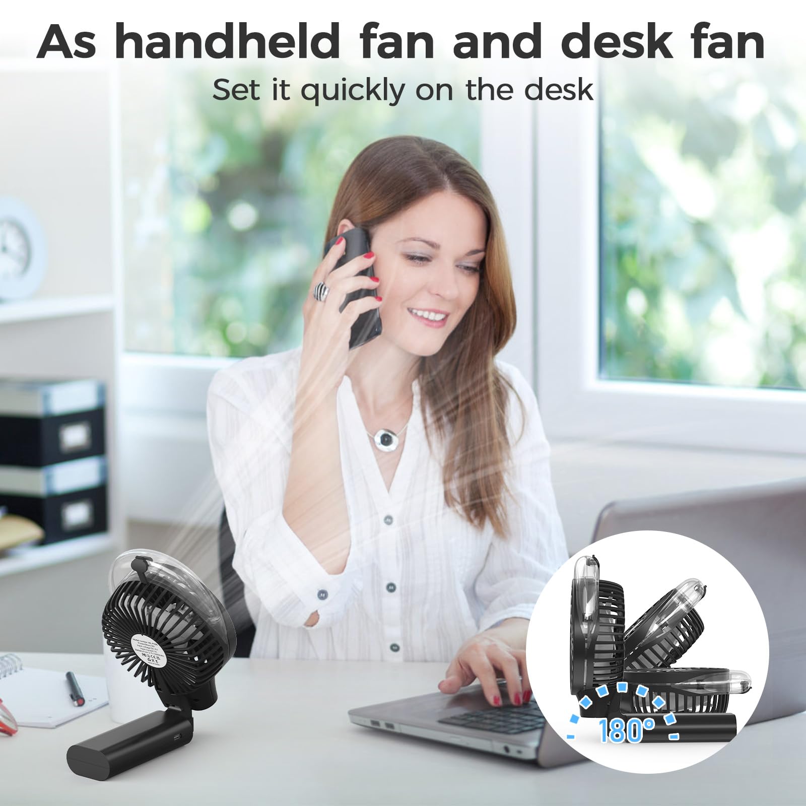 Panergy Handheld Misting Fan - Rechargeable Battery Operated,Handheld Personal Fan With Mist Spray, Electric Hand Fans, 180 Fold