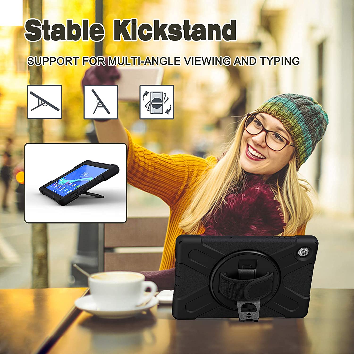 Dreamerx Kids Case For Lenovo Tab K10 / M10 Plus 2Nd Gen 10.3 Inch 2021/2020, Rugged Silicone Case Cover W/Stand Hand Strap Carr