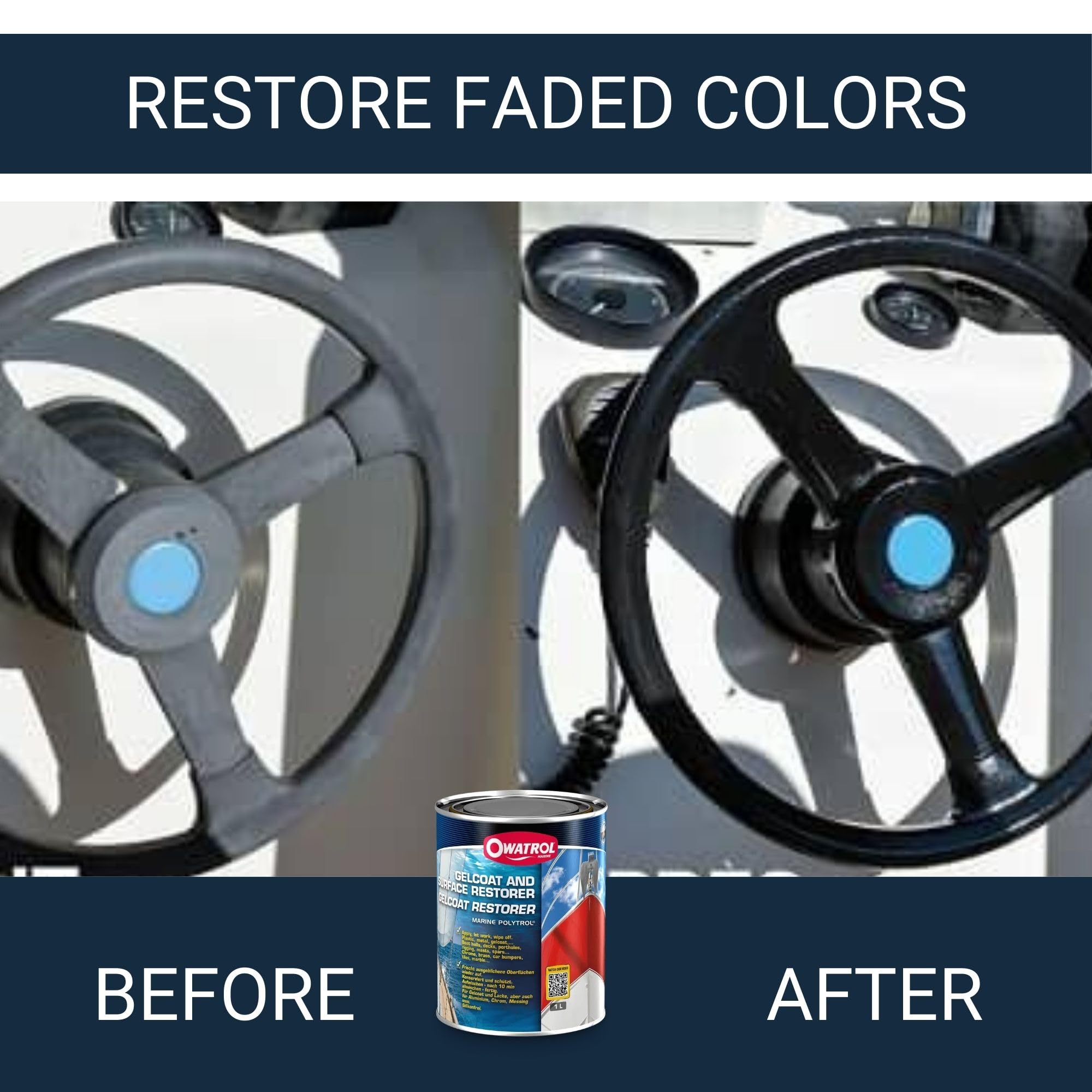 Owatrol Marine Polytrol, Gelcoat Restorer, Penetrating Oil For Multi Purposes, Car Bumpers, Plastics, Metals, Restore Faded Plas
