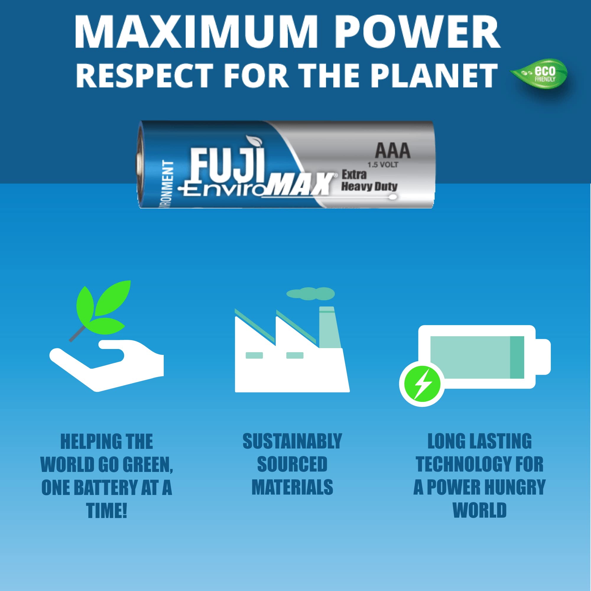 Fuji Enviromax 3400Bp4 Enviromax Aaa Extra Heavy-Duty Batteries (4 Pk), Blue, Standard