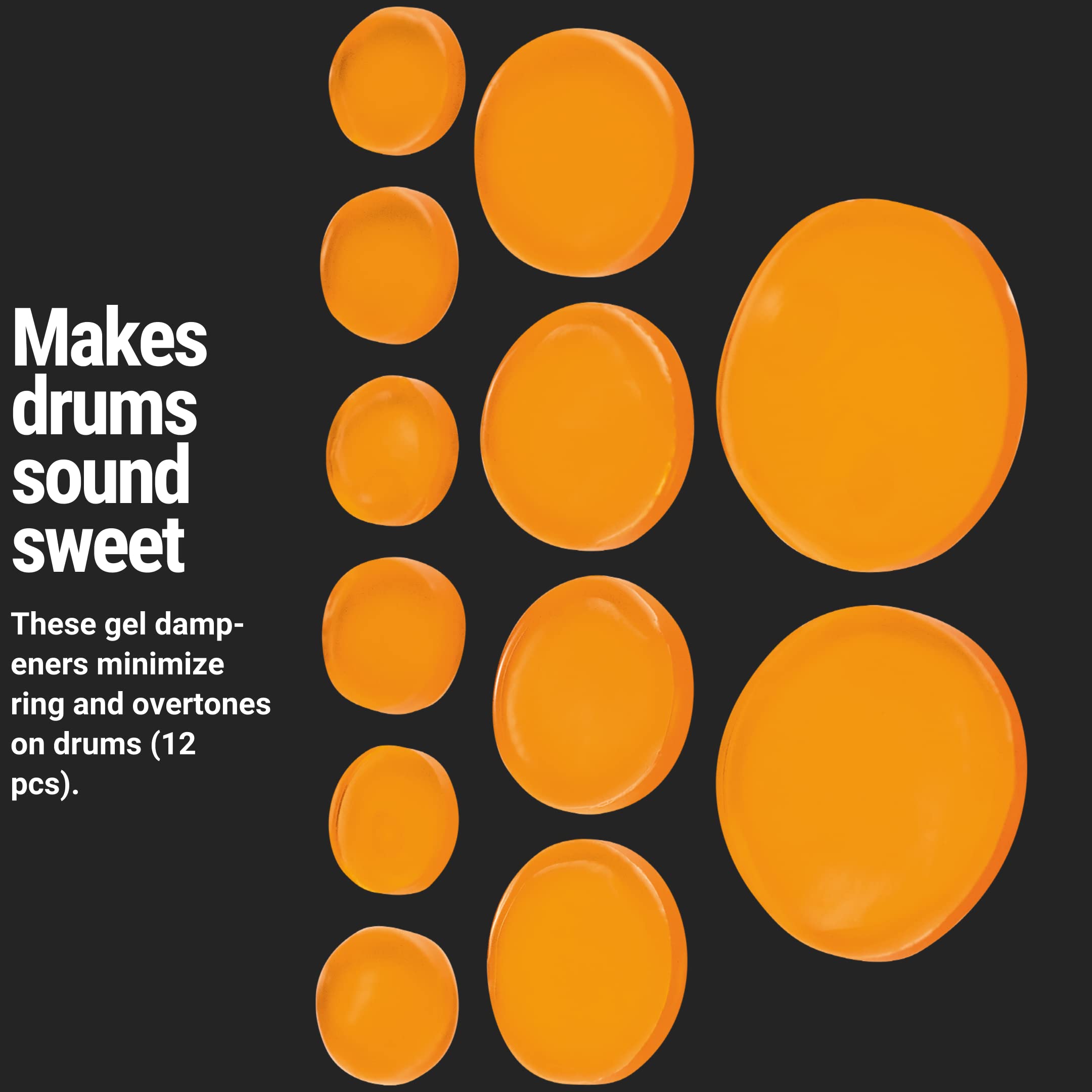 Meinl Cymbals Drum Honey Dampening Gel Pads, 12 Piece Assortment With Varying Sizes   Includes Container And Dividers (Mdha)