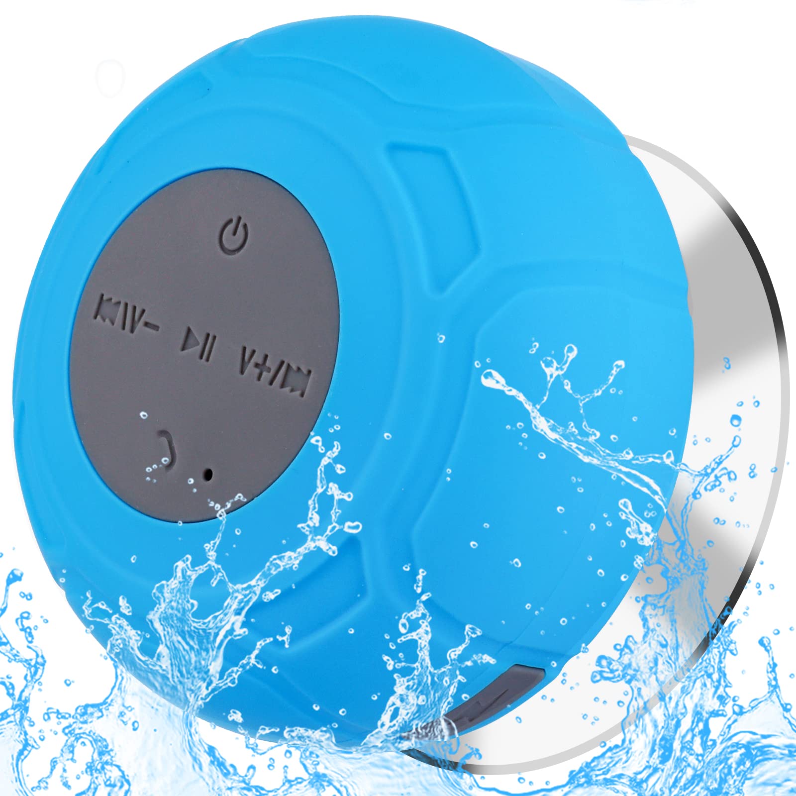 Lukader Waterproof Bluetooth Shower Speaker Portable Wireless Water Resistant Handsfree Speakerphone With Built In Mic