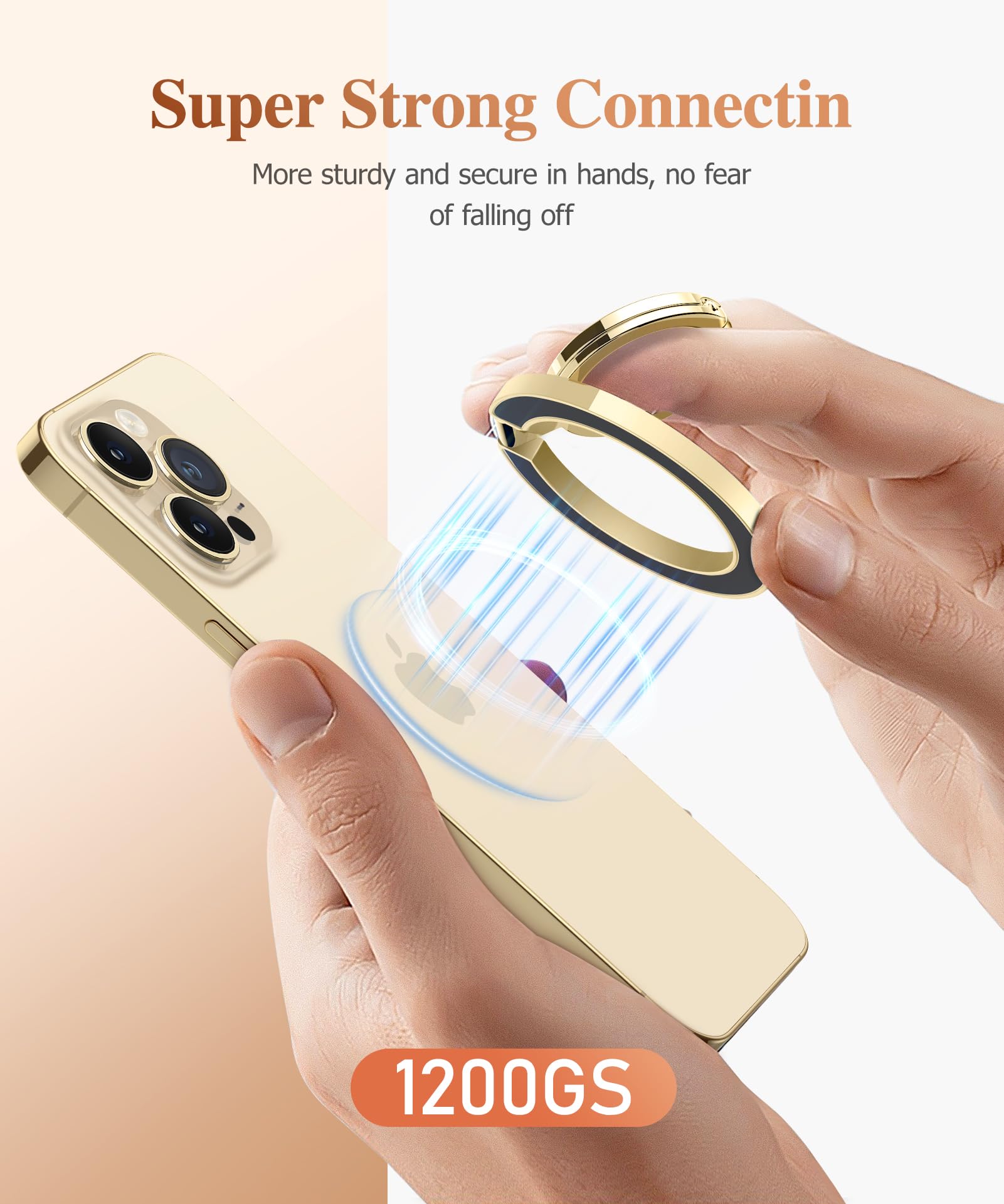 Gviewin Magnetic Phone Ring Holder, Compatible With Magsafe Phone Grip With Adjustable Stand, Magnet Phone Ring Kickstand For Ip