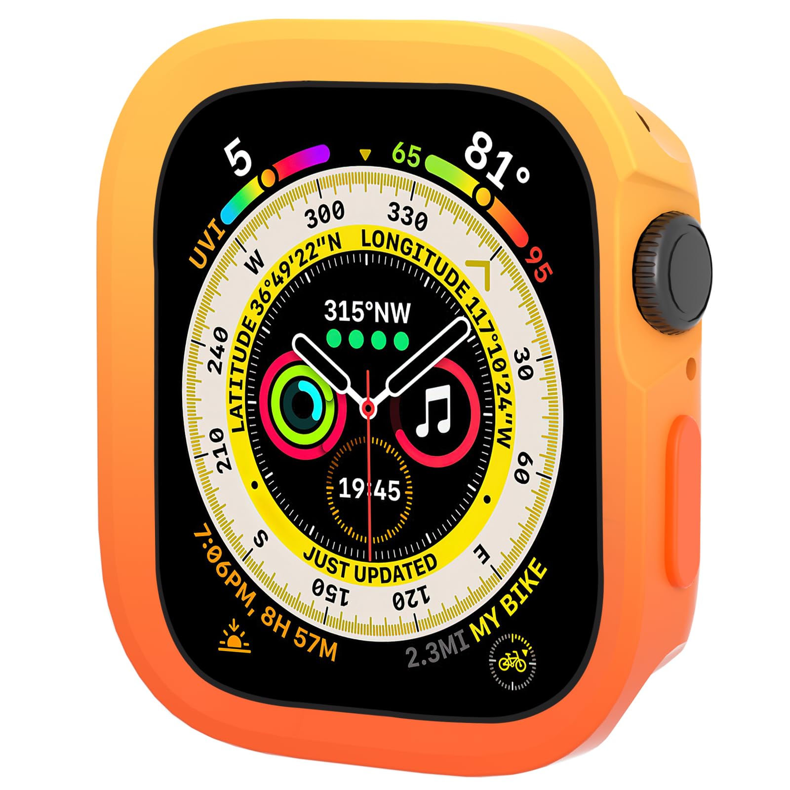 SDOCEBF for Apple Watch Series 11/10 42mm Case, Soft TPU Slim Shockproof Bumper Cover for iWatch Men Women, Orange-Yellow