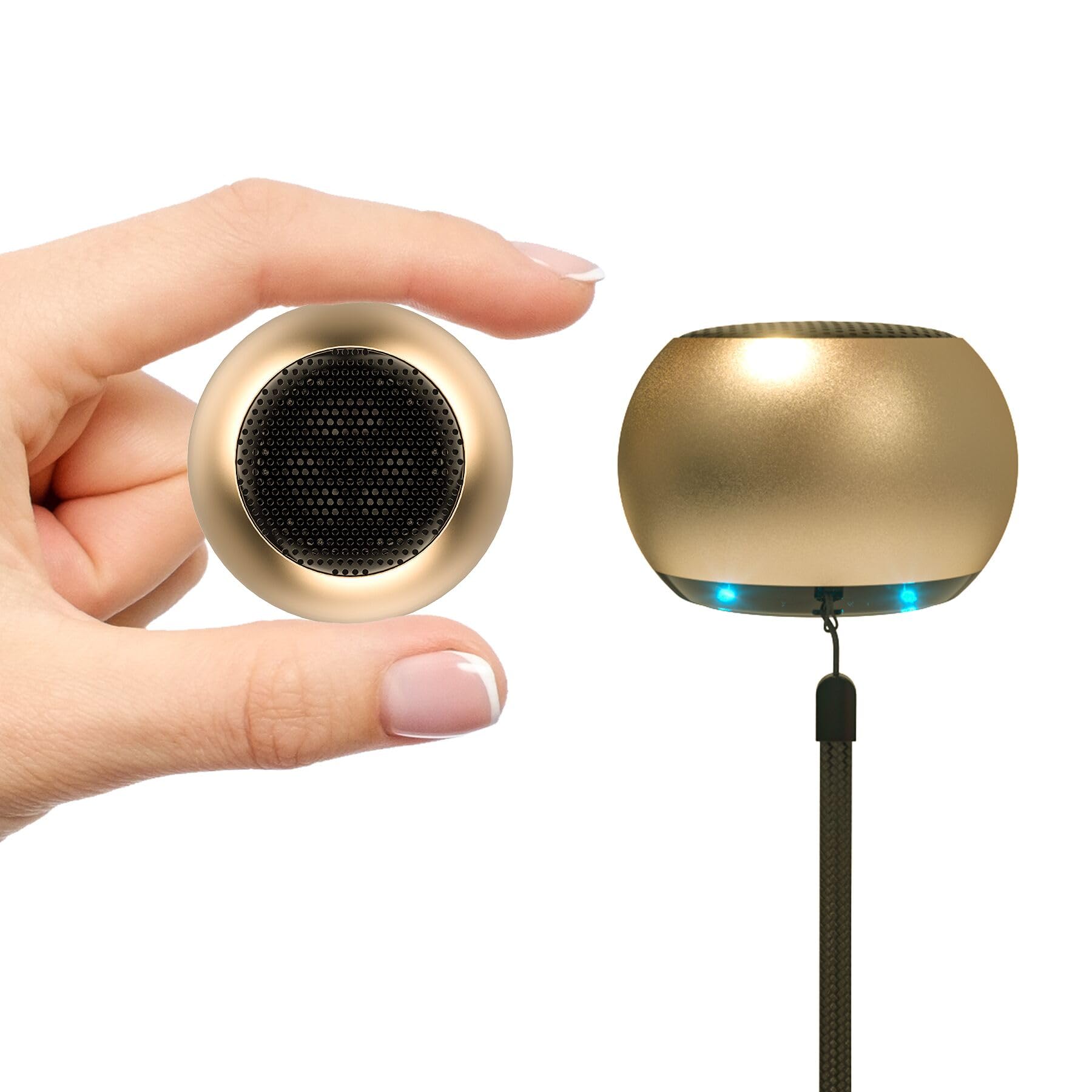 Sevenka 2 Bluetooth Mini Speakers, 3W Small Portable Wireless Speaker With Lanyard, Water Resistant, Wireless Stereo Pairing, Re