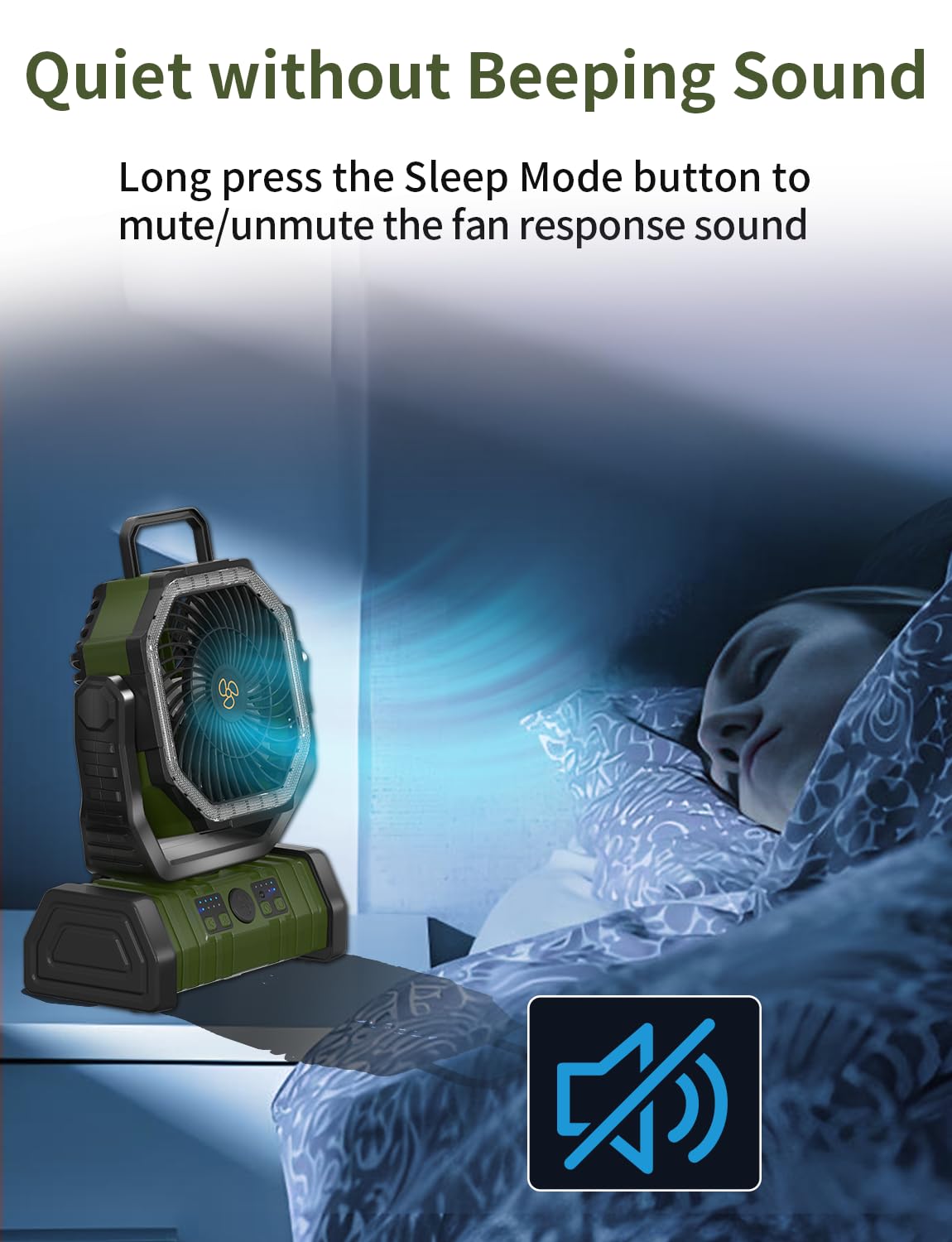 Eeifo Battery Operated Fan Portable Camping Battery Powered Fan With Led Lantern Light 20000Mah Rechargeable, Oscillating, 360 R