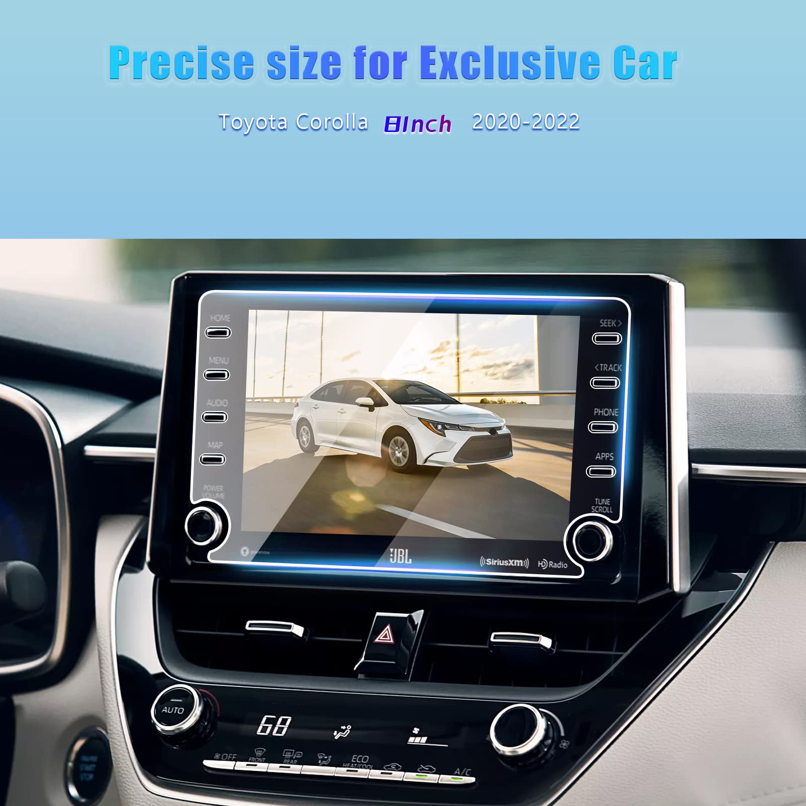 Gfjnfg For 2020 2022 Toyota Corolla Screen Protector 8 Inch Radio Display 2020 2021 2022 Corolla Le Se Xle Xse Apex Hatchback Ac