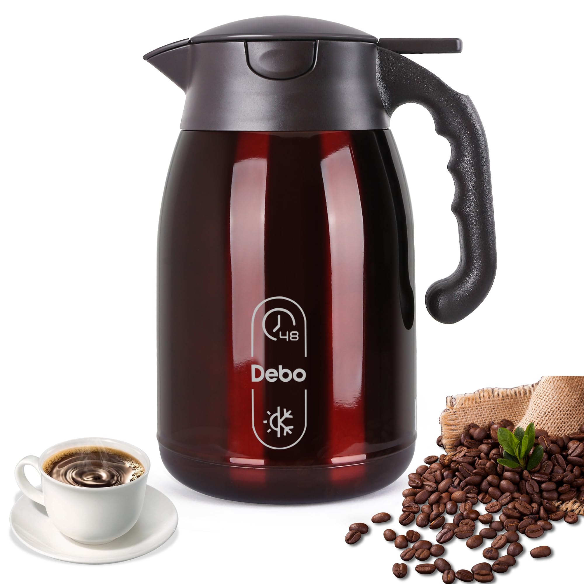 Thermal Coffee Carafe 56Oz Vacuum Coffee Carafe For Keeping Hot Liquids,Coffee Carafe,Thermal Stainless Steel, Coffee Carafes Pr