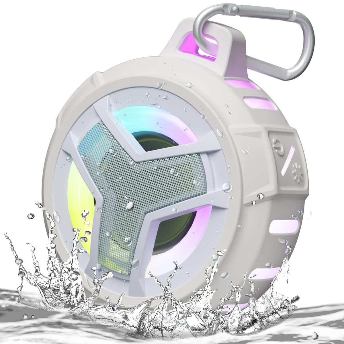 Eboda Bluetooth Shower Speaker, Ipx7 Waterproof Portable Wireless Small Speakers, Floating, 2000Mah With Light For Home, Pool, B