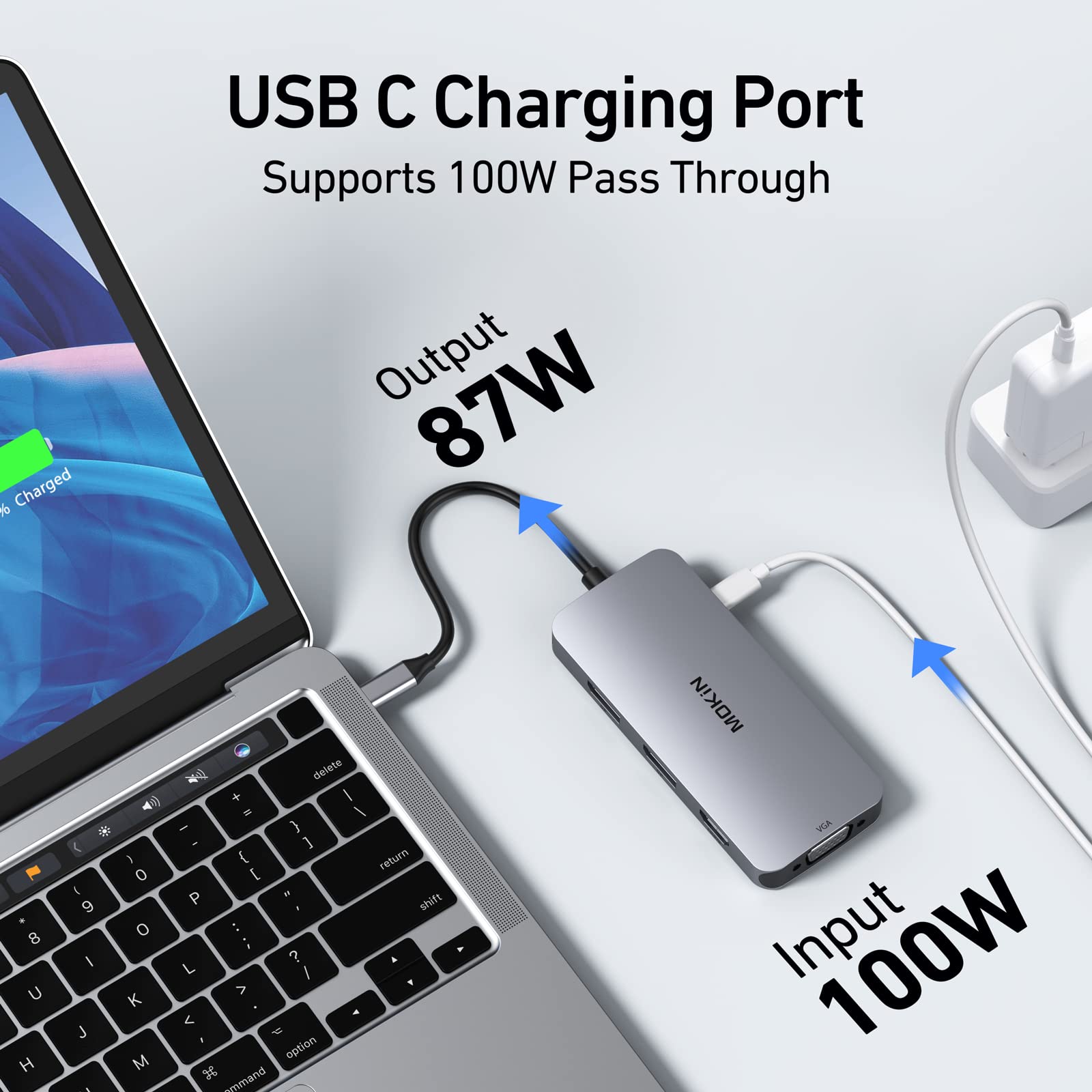 Usb C Docking Station Dual Displayport, 8 In 1 Hub With 2 Dp, Hdmi, Vga, Usb C 2.0, 2 Usb A 2.0, Pd Charging Port, Multi Monitor