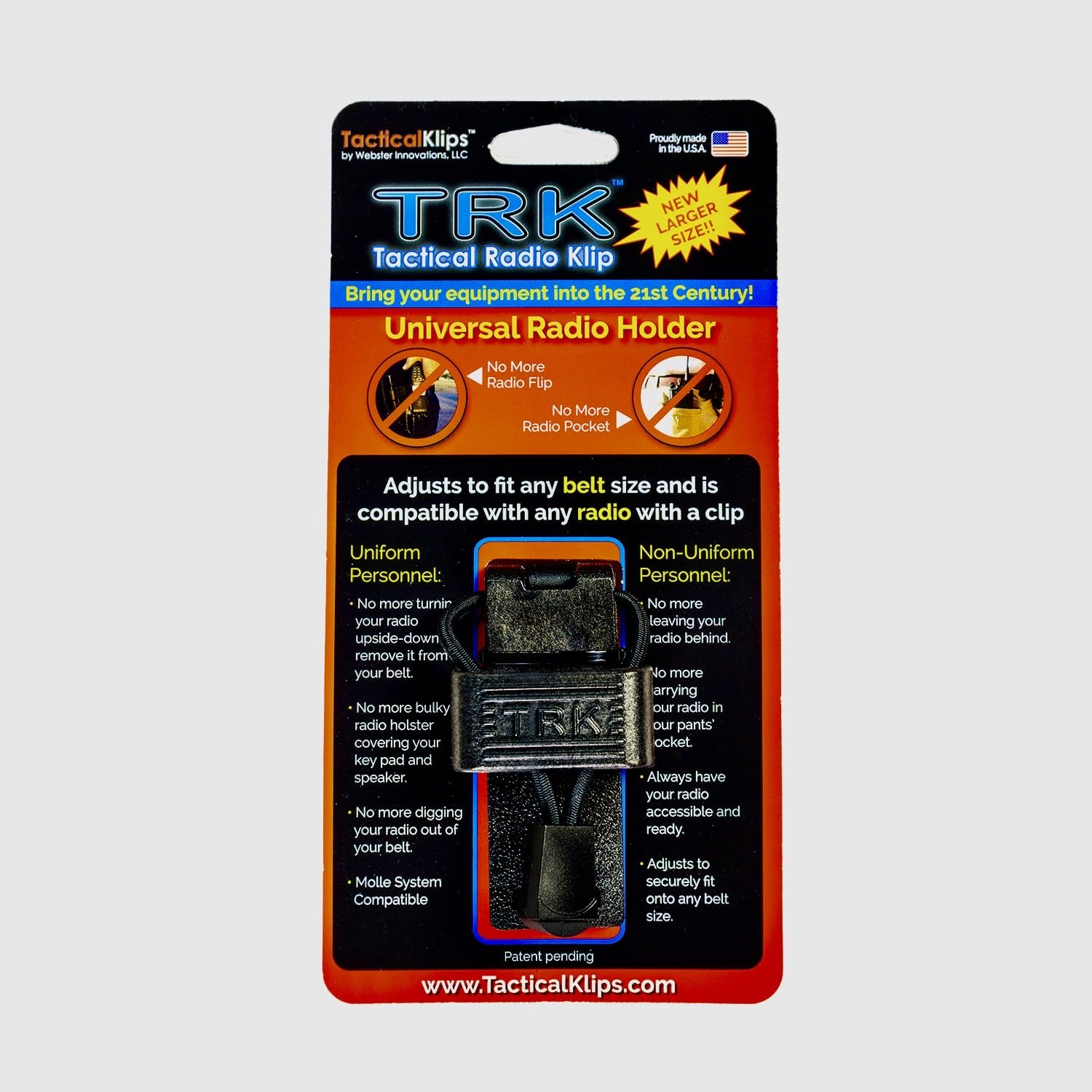 Tactical Radio Klip | Law Enforcement And First Responder Tools | Universal Design Fits Motorola, Kenwood, Midland Radios And Mo