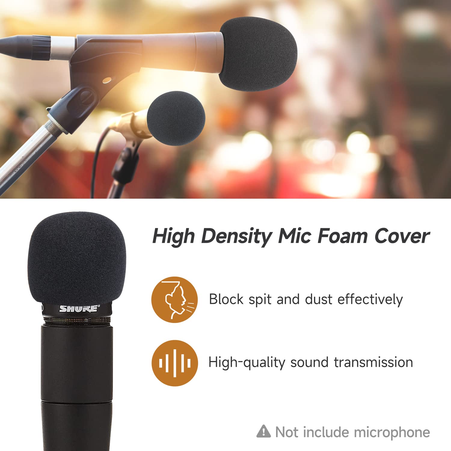 Shure Sm57 Pop Filter Mic Foam Cover   Sm57 Windscreen Wind Cover Compatible With Shure Sm57 Lc Microphone Black Noise Cancellat