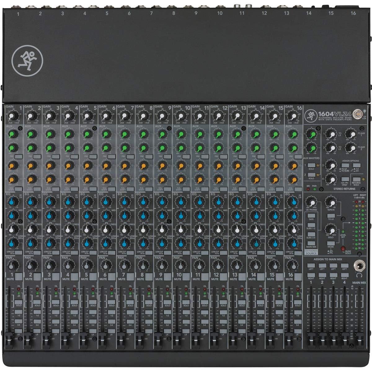 Mackie Vlz4 Series, 16 Channel, 4 Bus Compact Mixer With Ultra Wide 60Db Gain Range And 16 Onyx Mic Preamps (1604Vlz4)