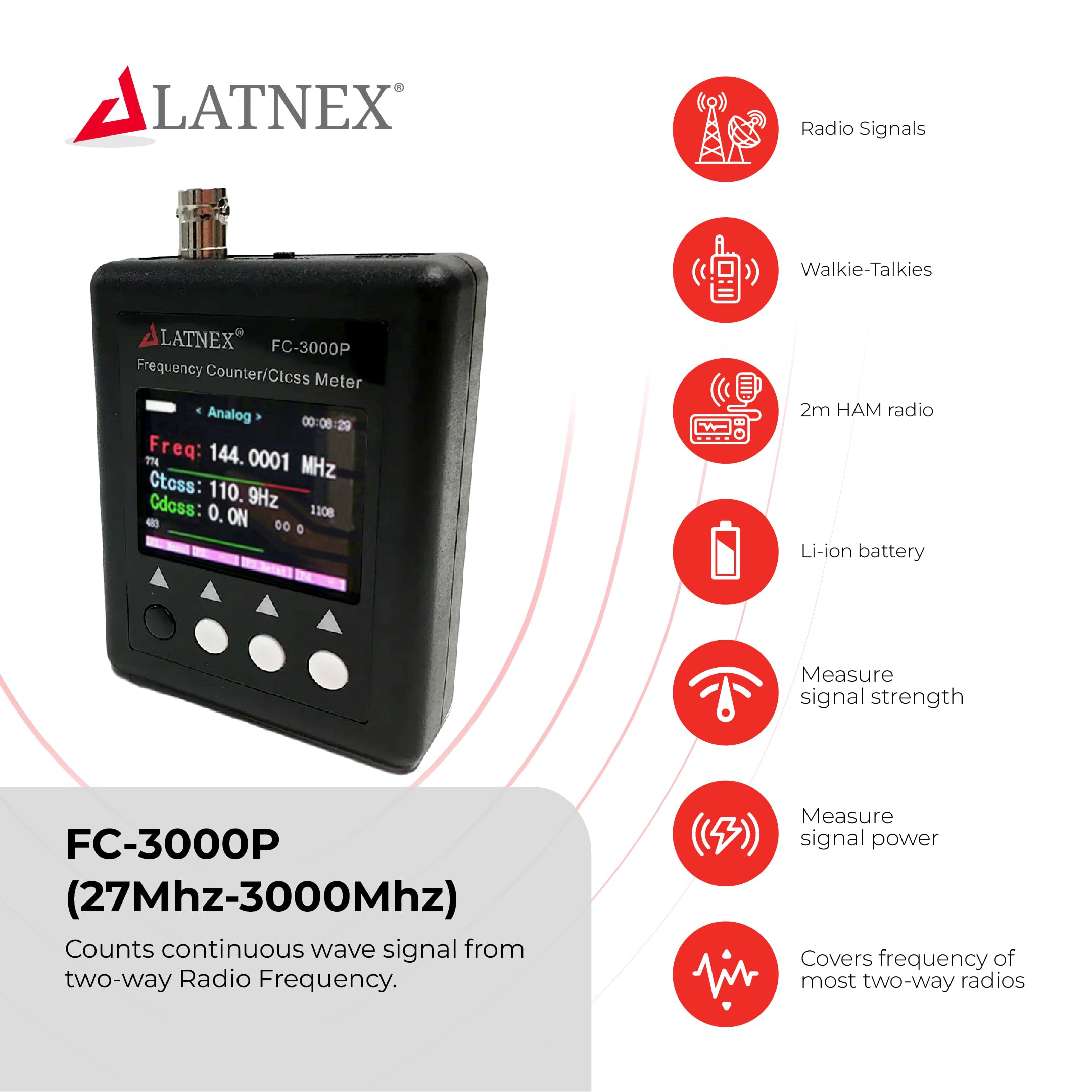 Fc 3000P Ham Radio Cb Frequency Counter 27Mhz 3000Mhz   High Sensitivity With Ctccss Dcs Decoder For The Vhf & Uhf   Cb Continuo
