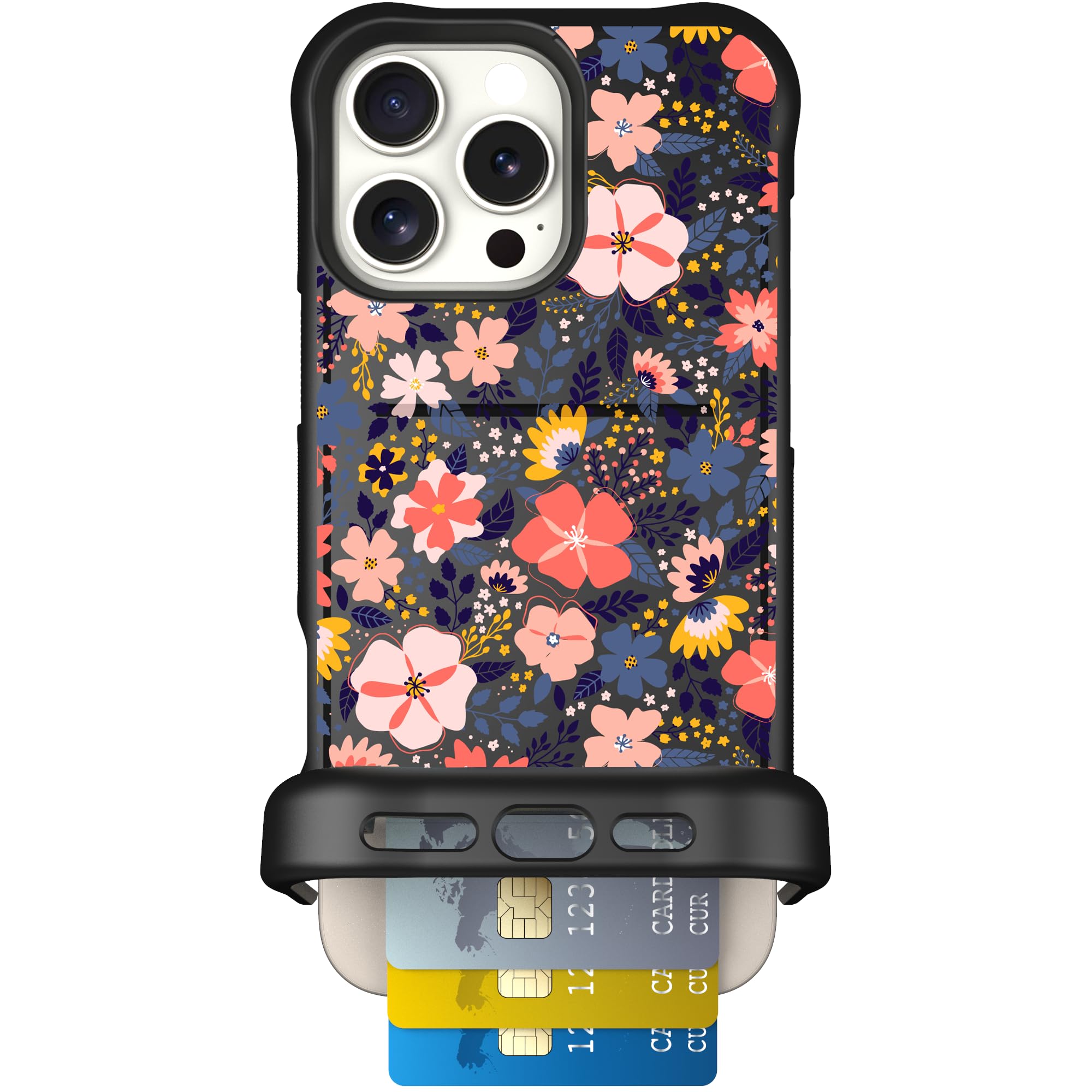 Scooch for iPhone 16 Pro Max Case with Card Holder, Wingmate Wallet Case with Hidden Card Slot and RFID Protection for up to 4 C