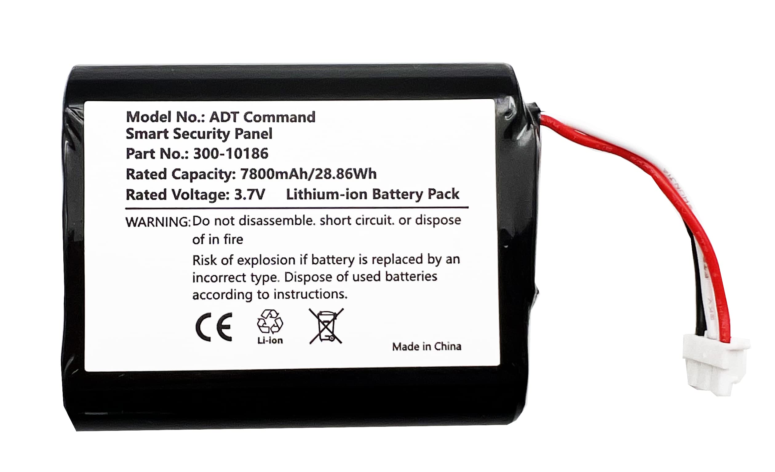 Fithood P/N 300 10186 Lithium Ion Battery Compatible With Adt Panel Adt Command Smart Security Panel Honeywell Pro 7 Ai05 2 Aio7