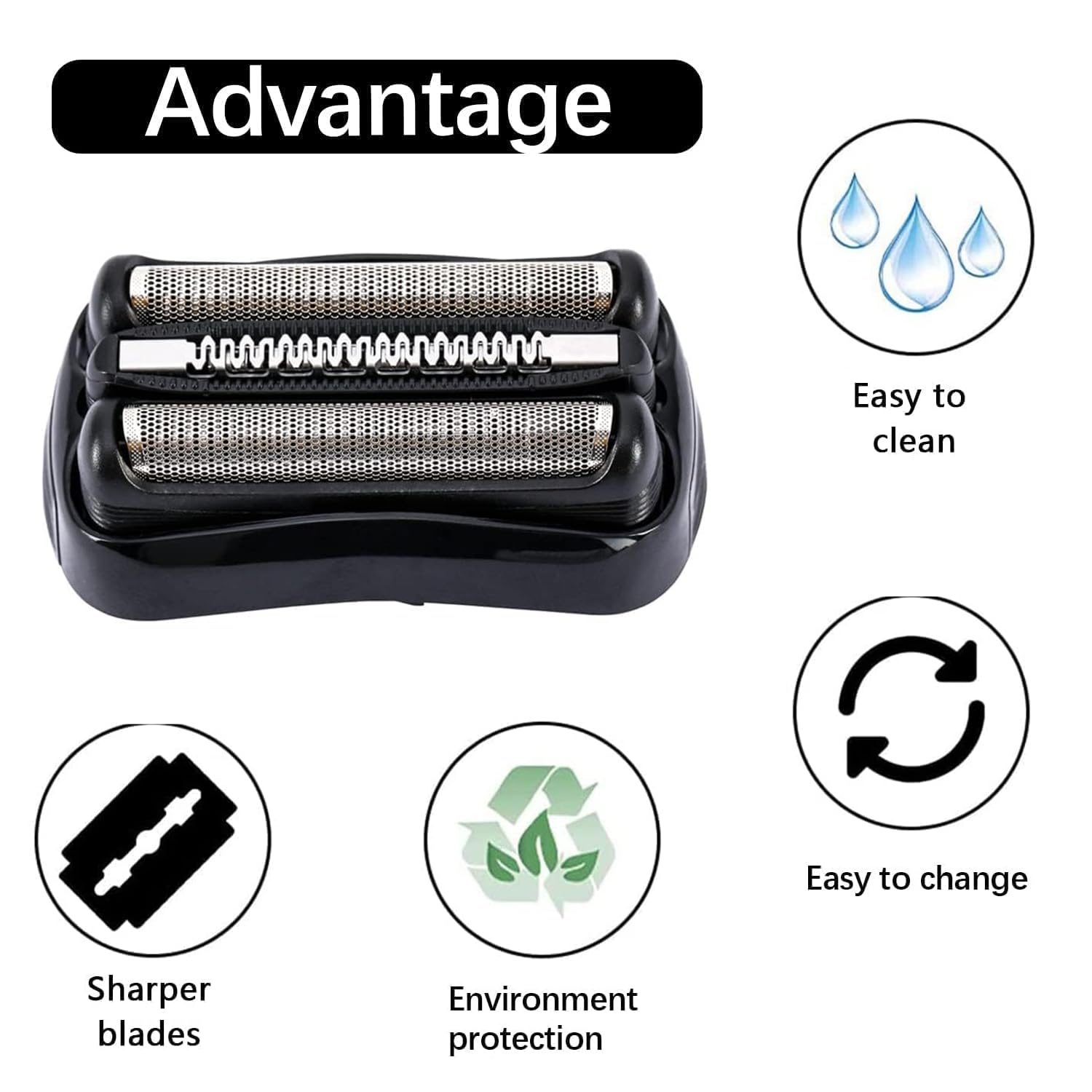 21B Series 3 Shaver Replacement Foil Compatible With Braun Series 3 Replacement Head For Braun S3 Foil Shaver Fit For Electeic R