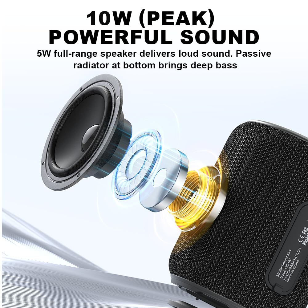 Bobtot Portable Speaker Bluetooth, Ipx6 Shower Speaker Waterproof, 25H Playing Time, Loud And Stereo Sound With Bass, Dual Pairi