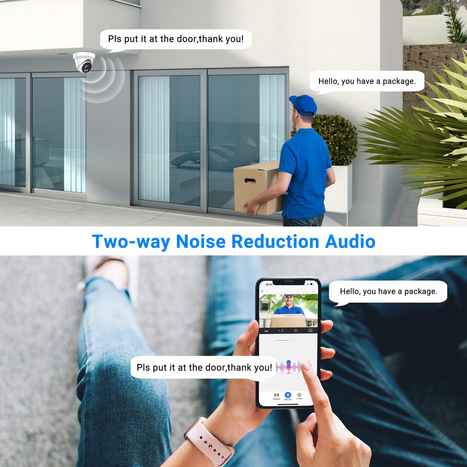 Vikylin 4K 8Mp Poe Ip Camera Outdoor, 4K Security Turret Camera With Human Vehicle Detection, 2.8Mm Lens, Starlight 98Ft Exir2.0 Night Vision,2 Way Talk, Microsd 256Gb, Ip67, Blue Iris, Ndaa Compliant