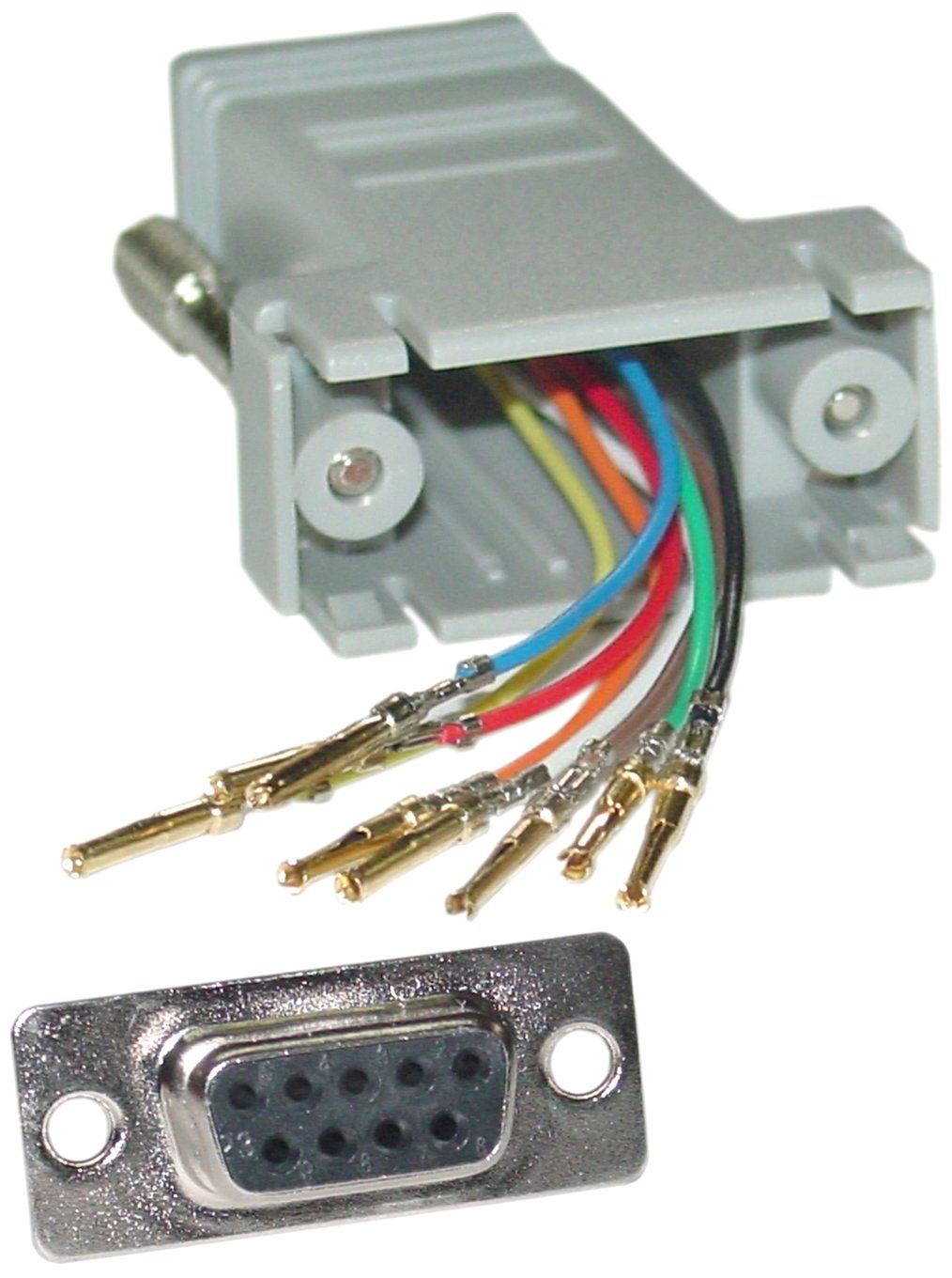 Cablewholesale Db9 To Rj45 Modular Adapter   F/F   Serial Adapter, Db9 Female To Rj45 Female Jack, Gray, Db9 Rj45 Adapter, Rj45