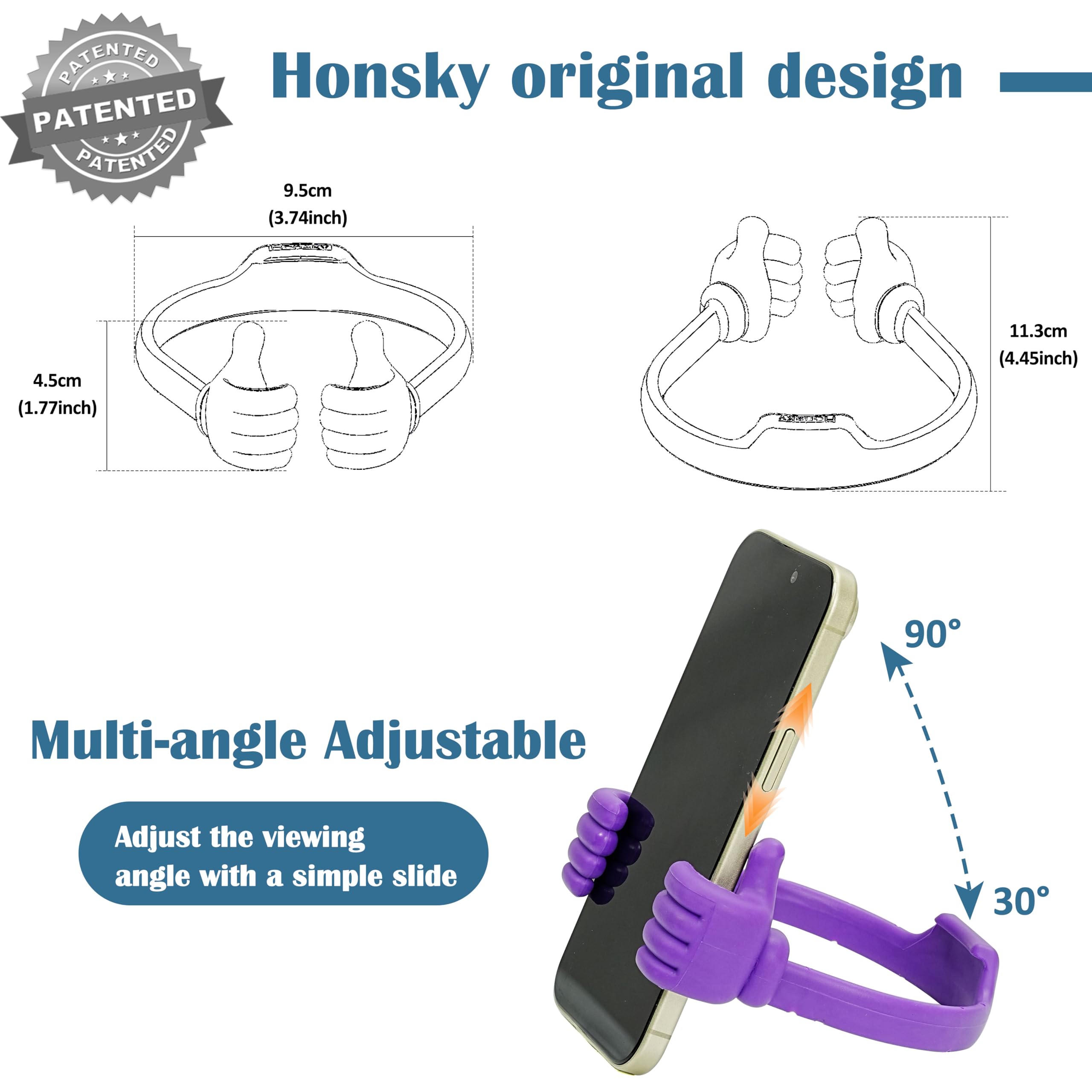 Honsky Thumbs Up Cell Phone Stand Holder, Tablet Stand Cradle For Desk Desktop Smartphone Cellphone Mobile Phone Tablets   Unive
