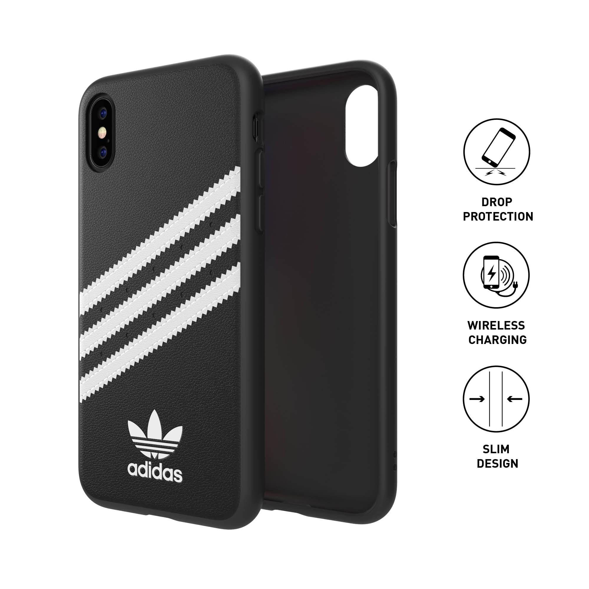 Adidas Iphone X/Xs Black/White Originals Molded Phone Case, Iphone Adidas Case, Drop Resistant Adidas Phone Case
