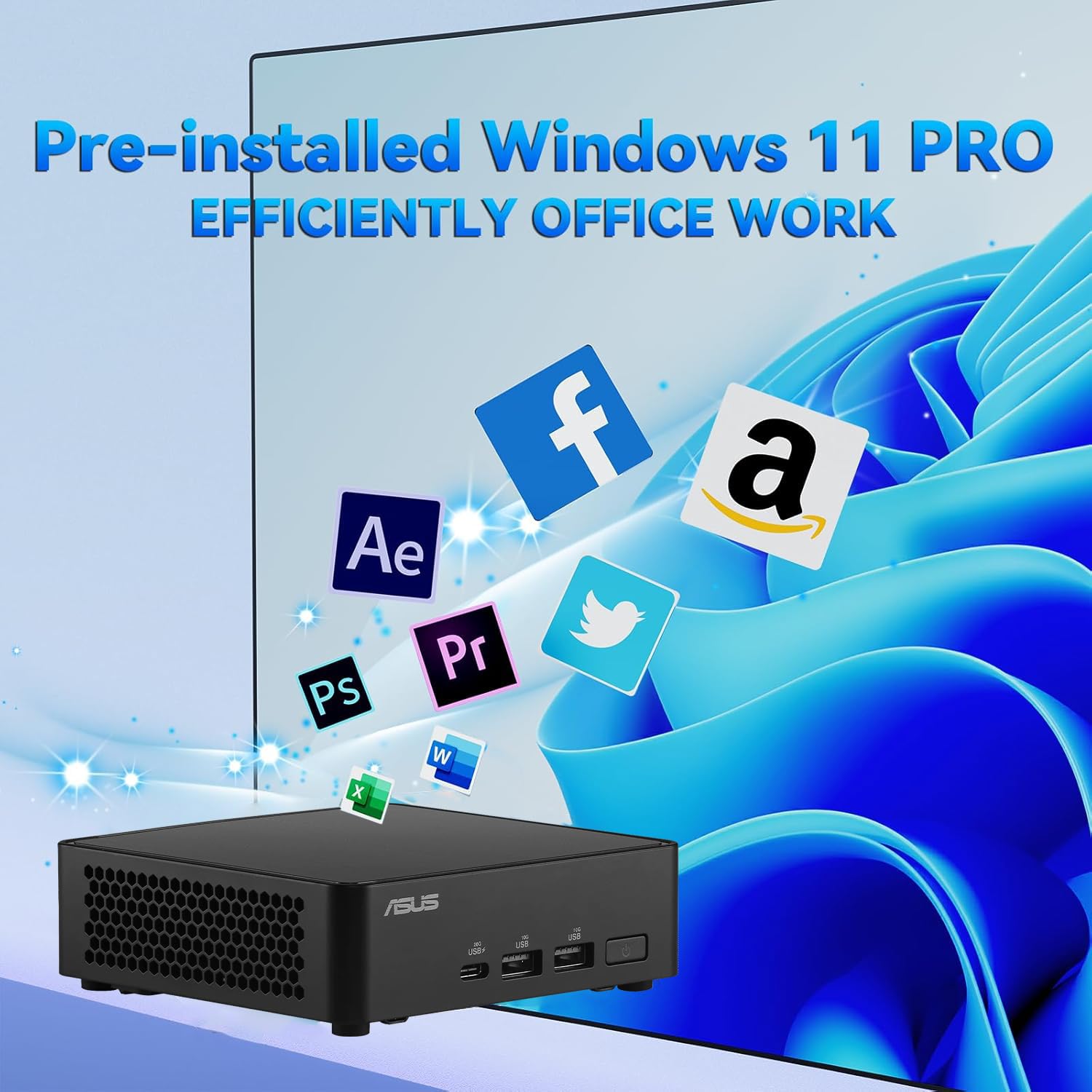 2025 Intel Nuc 14 Pro Slim Kit Mini Pc (Intel Core 3 100U (> I5-1235U), 32Gb Ram, 1Tb Ssd) Business Desktop, 2 X Thunderbolt 4,