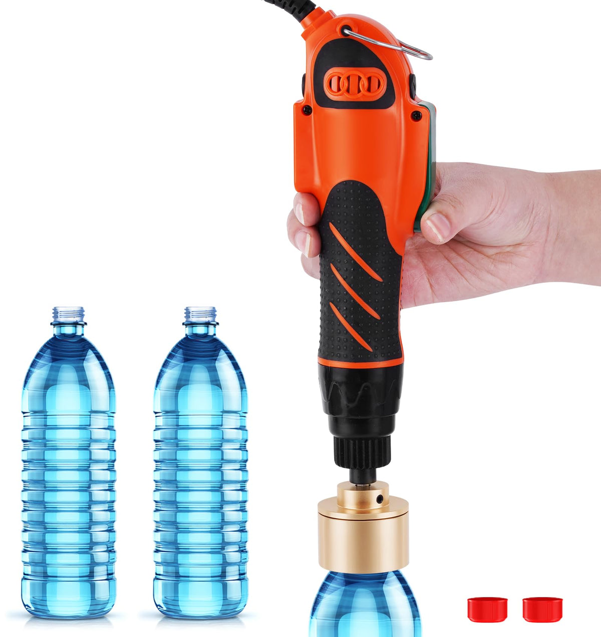 Saladulce Electric Bottle Capping Machine 60Kg/F Handheld Bottle Cap Sealer Bottle Screwing Sealing Machine For 10 50Mm Diameter