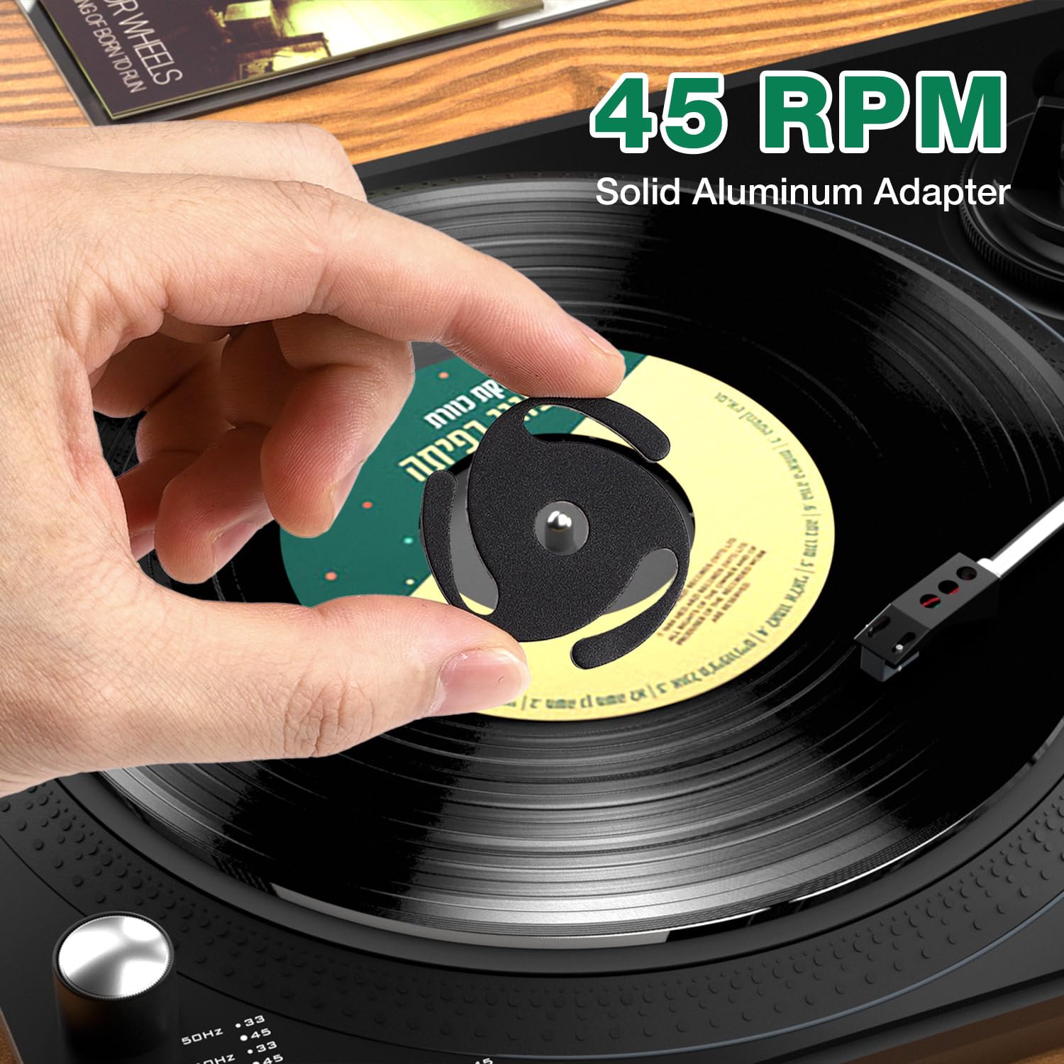 Facmogu 45 Rpm Record Adapter, 7 Inch 45 Adapter For Record Player, 45 Vinyl Record Solid Aluminum Adaptor, 45 Rpm Record Adapte