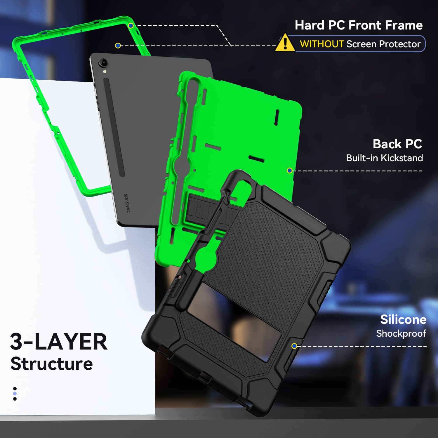 Cantis Case For Samsung Galaxy Tab S9 Fe 5G 10.9 Inch/Galaxy Tab S9 11 Inch Case 2023, Heavy Duty Shockproof Rugged Protective C