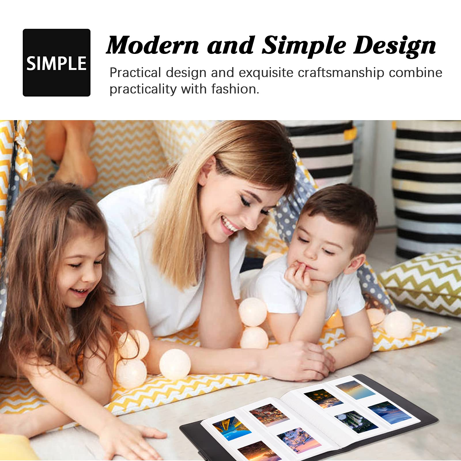 256 Pockets Photo Album For Kodak Mini Shot,Kodak Mini Shot 2 Retro Instant Camera,2X3 Photo Paper (2.1'X3.4') (Black)