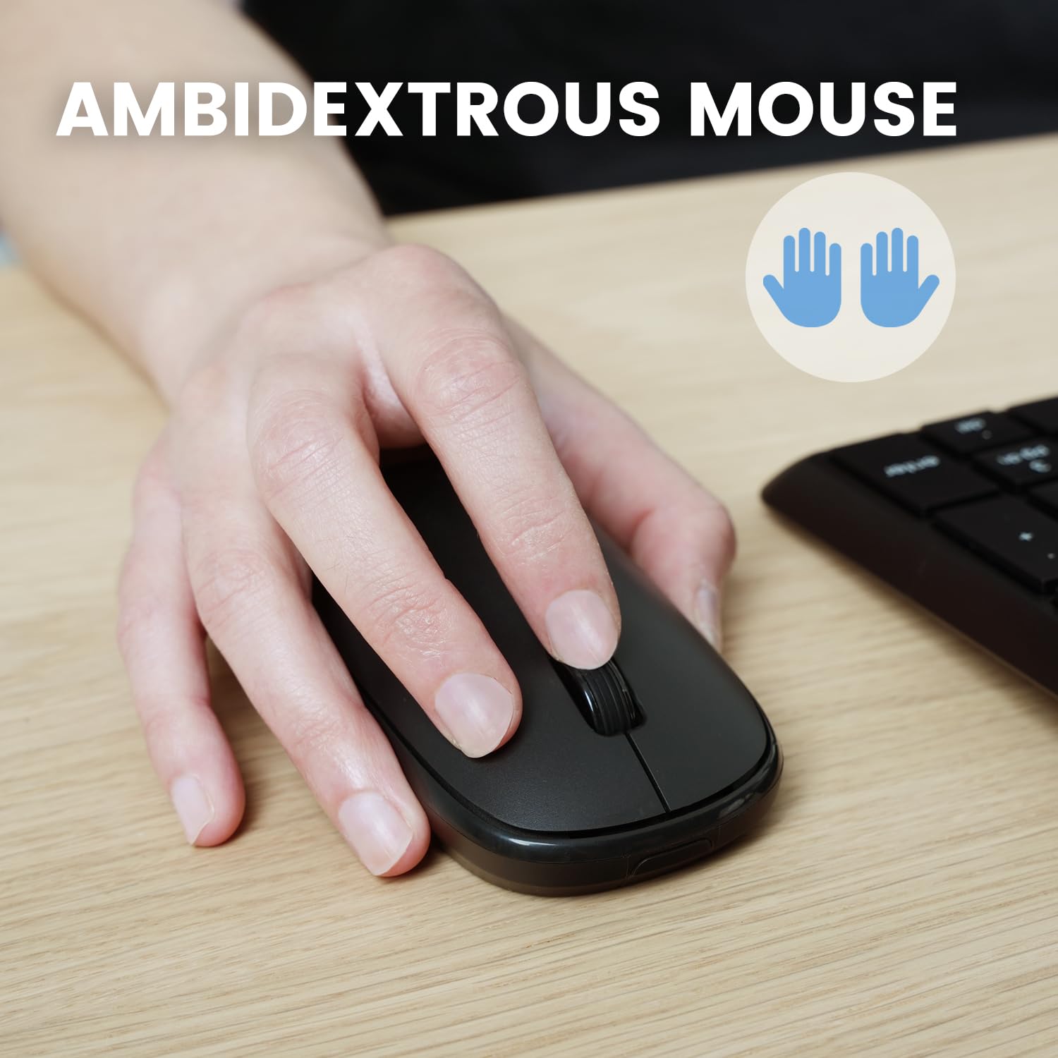 Perixx Periduo 716, Wireless Standard Keyboard And Optical Mouse Combo Set   Black