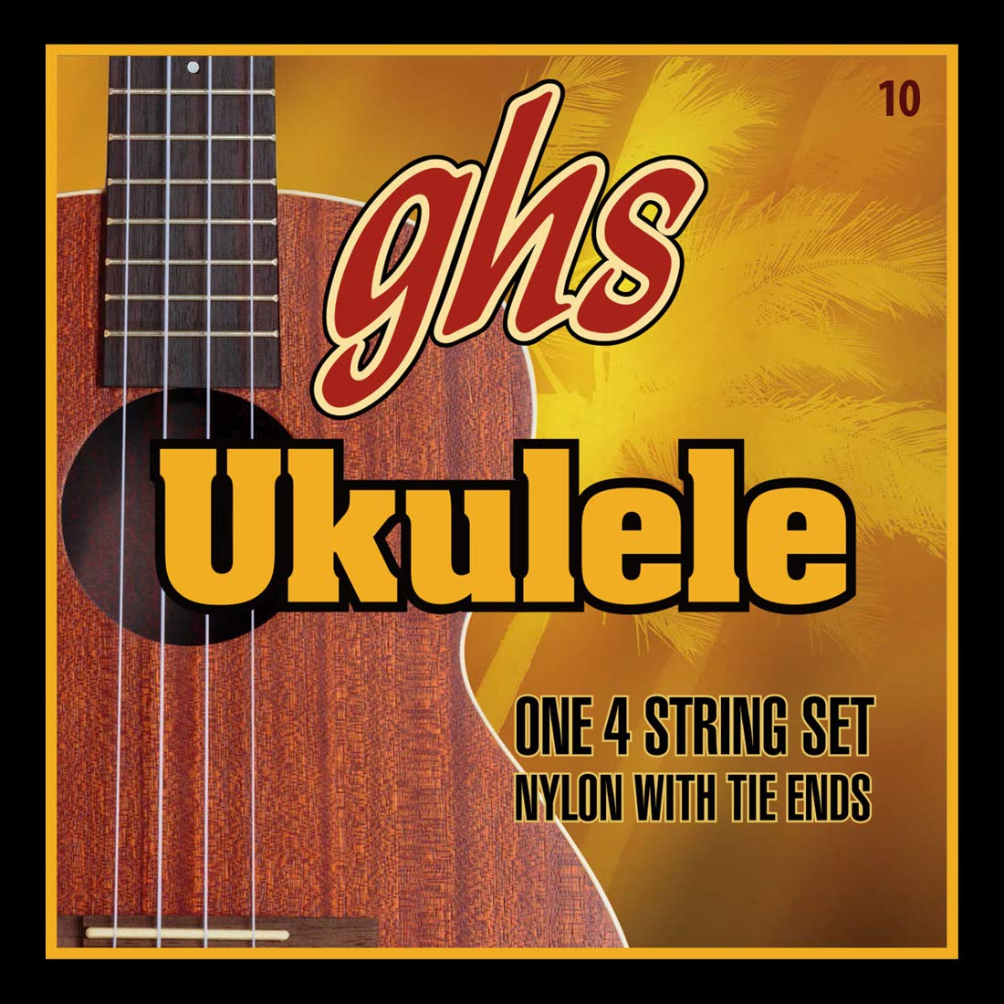 Ghs Strings 10 Set, Hawaiian D Tuning Ukulele Strings, Clear Nylon