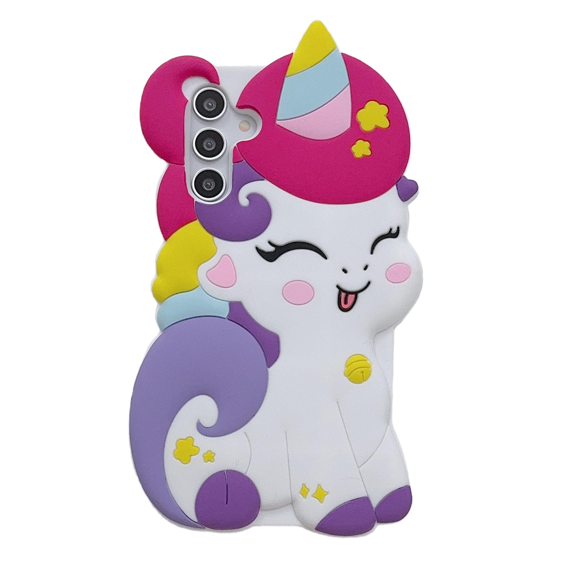 3D Cute Unicorn Soft Case For Samsung Galaxy A35/A55 6.6 Inch,Cartoon Kawaii Fashion Character Unicorn Horse Kids Girls Women So