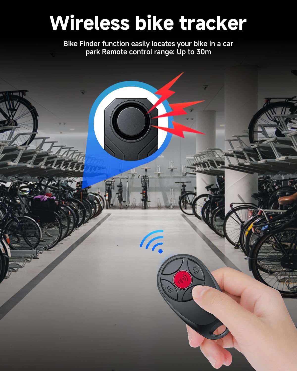 Onvian Bike Alarm Wireless Vibration Motion Sensor, Rechargeable Antitheft Bike Alarm, Ip65 Waterproof Motorcycle Alarm With Rem
