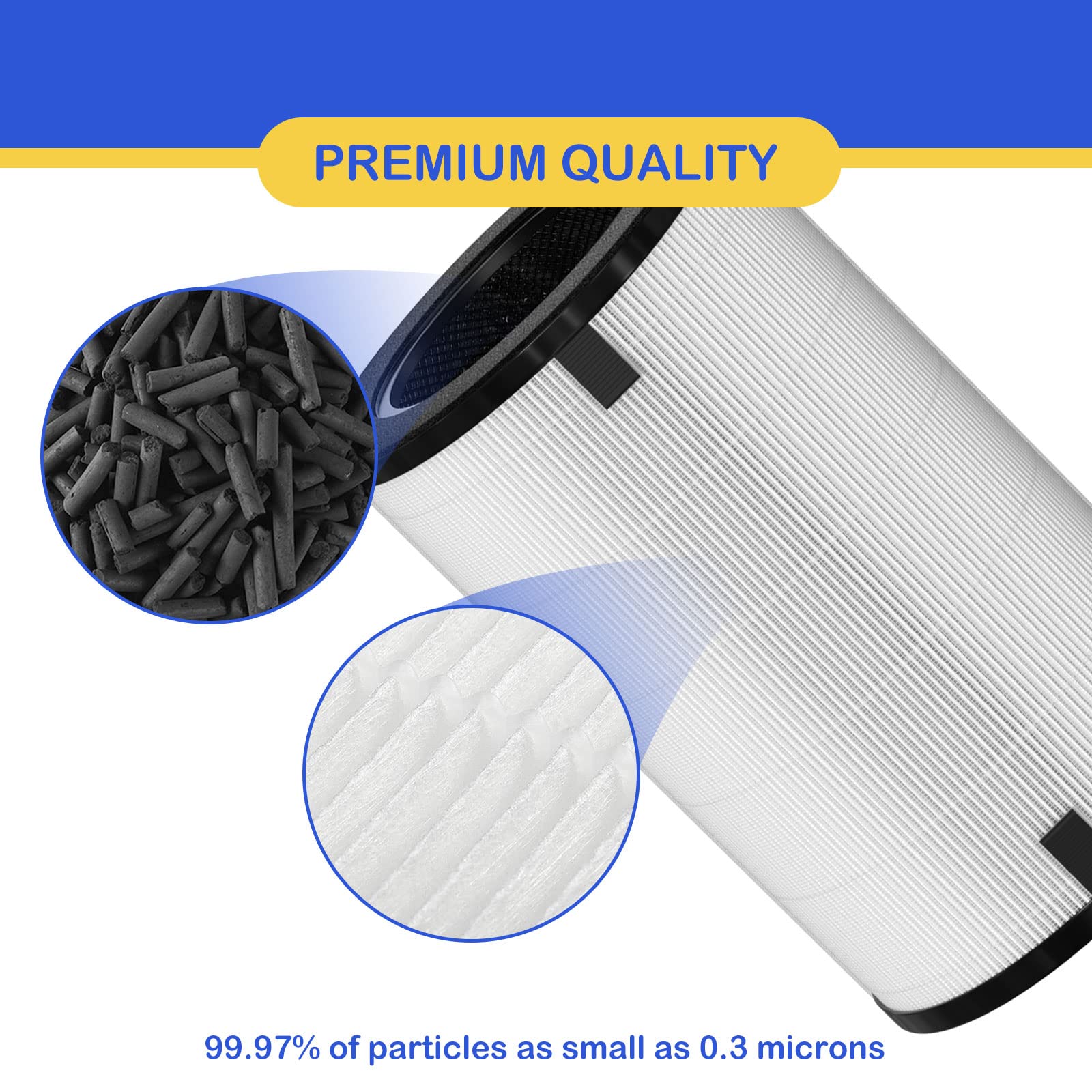 Ap-T45 Ap-T40Fl Hepa Replacement Filter Compatible With 1461901 Homedics Total Clean 5-In-1 Air Cleaner Purifier, Ap-T40 Ap-T45W