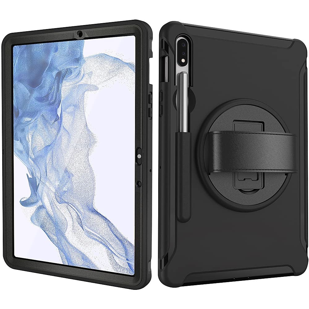 Saharacase Protection Hand Strap Series Case Cover For Samsung Galaxy Tab S8 (2022) [Shockproof Bumper] Heavy Duty Rugged Protec