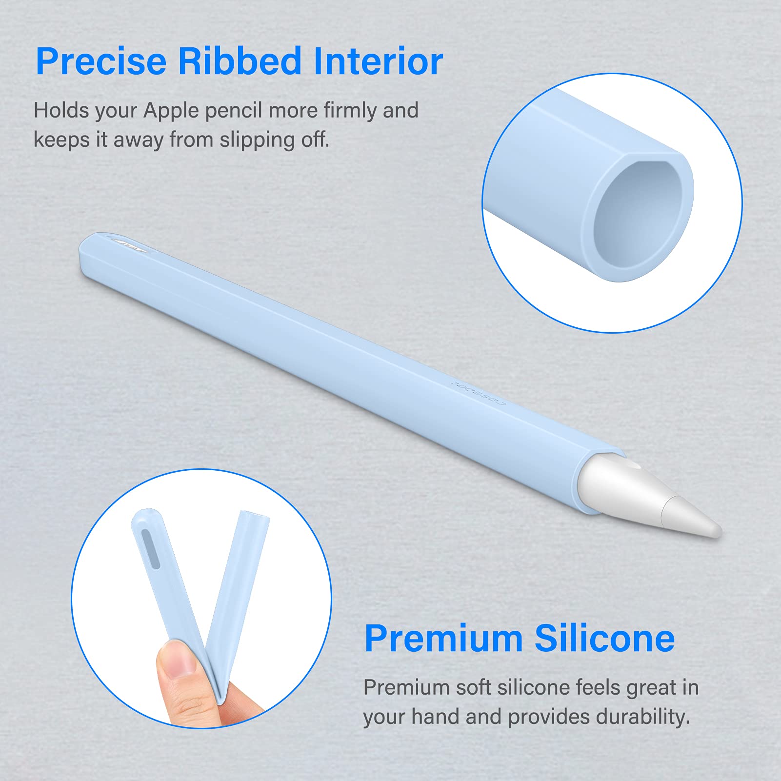 Fintie Silicone Sleeve For Apple Pencil Pro & Apple Pencil 2Nd Generation, Light Pen Skin Case Cover Soft Protective Pencil Grip