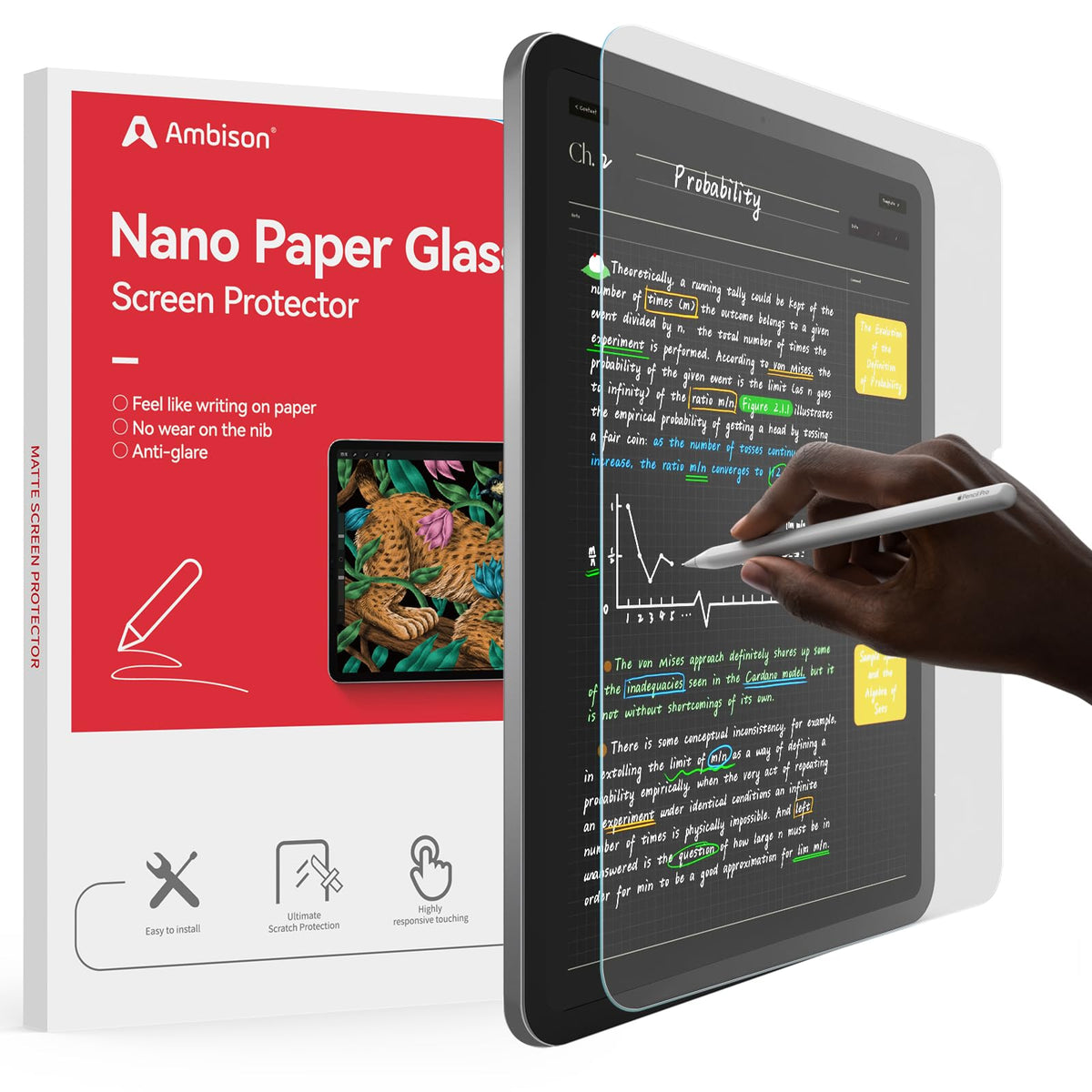 Ambison [2 Pack Matte Glass Screen Protector Compatible With Ipad Pro 11 M4 2024(5Th Generation 11Inch), [Install Frame] Anti Glare/Bubble Free/Fingerprint Free/9H Tempered Glass/Smooth As Silk