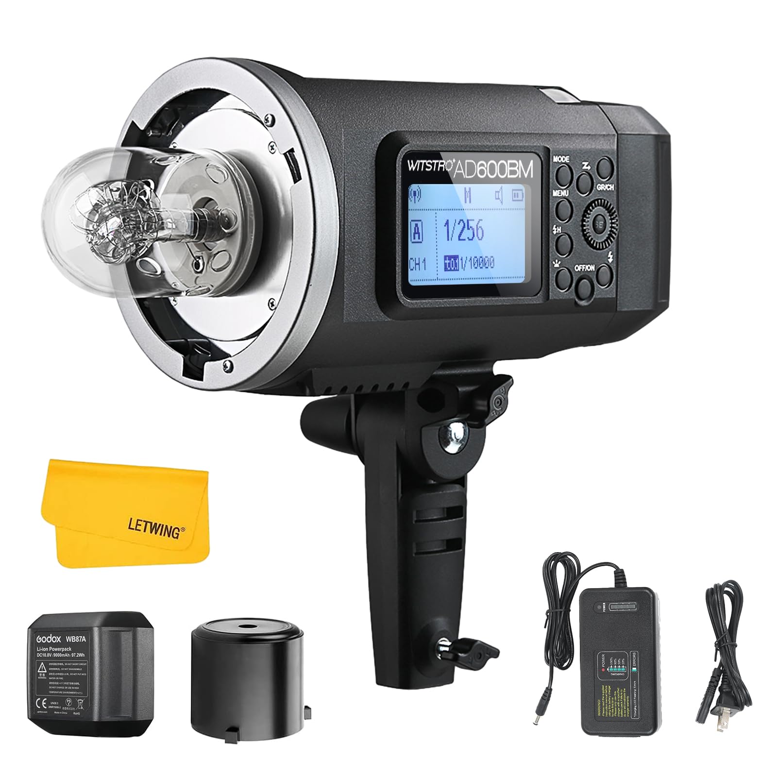 Godox Ad600Bm Bowens Mount Flash, 2.4G Wireless Outdoor Flash Strobe Light, Gn87 600Ws Flash Monolight, 8700Mah Rechargeable Bat