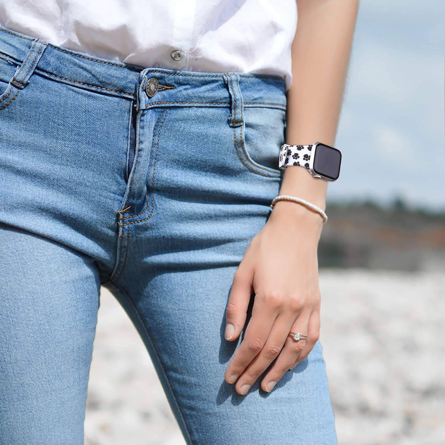 Lwsengme Compatible With Apple Watch Band 38Mm 40Mm 42Mm 44Mm, Soft Silicone Replacment Sport Bands Compatible With Iwatchseries