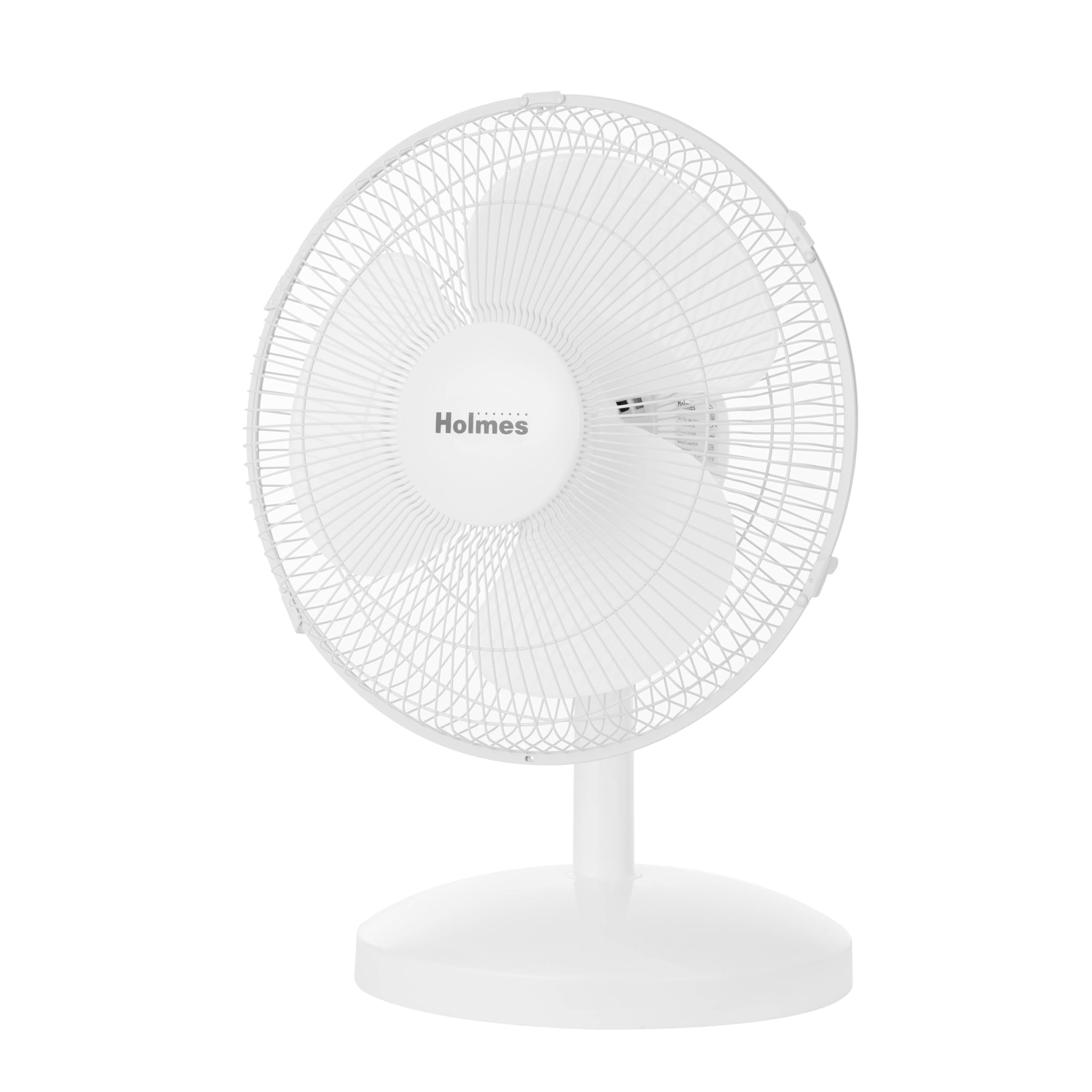 Holmes 12'' Table Fan, 75 Oscillation, 3 Speeds, 15 Adjustable Head Tilt, Ideal For Home, Bedroom Or Office, White