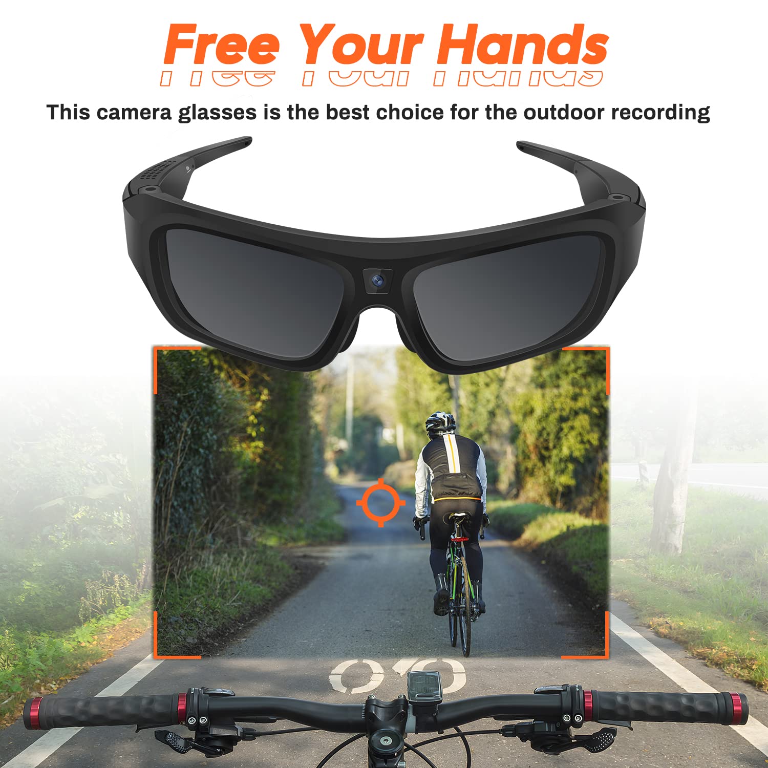 Dahocamgo Camera Sunglasses 4K Hd Video Glasses Sport Camera Shooting Glasses For Cycling, Camping, Driving, Hunting, Skateboard