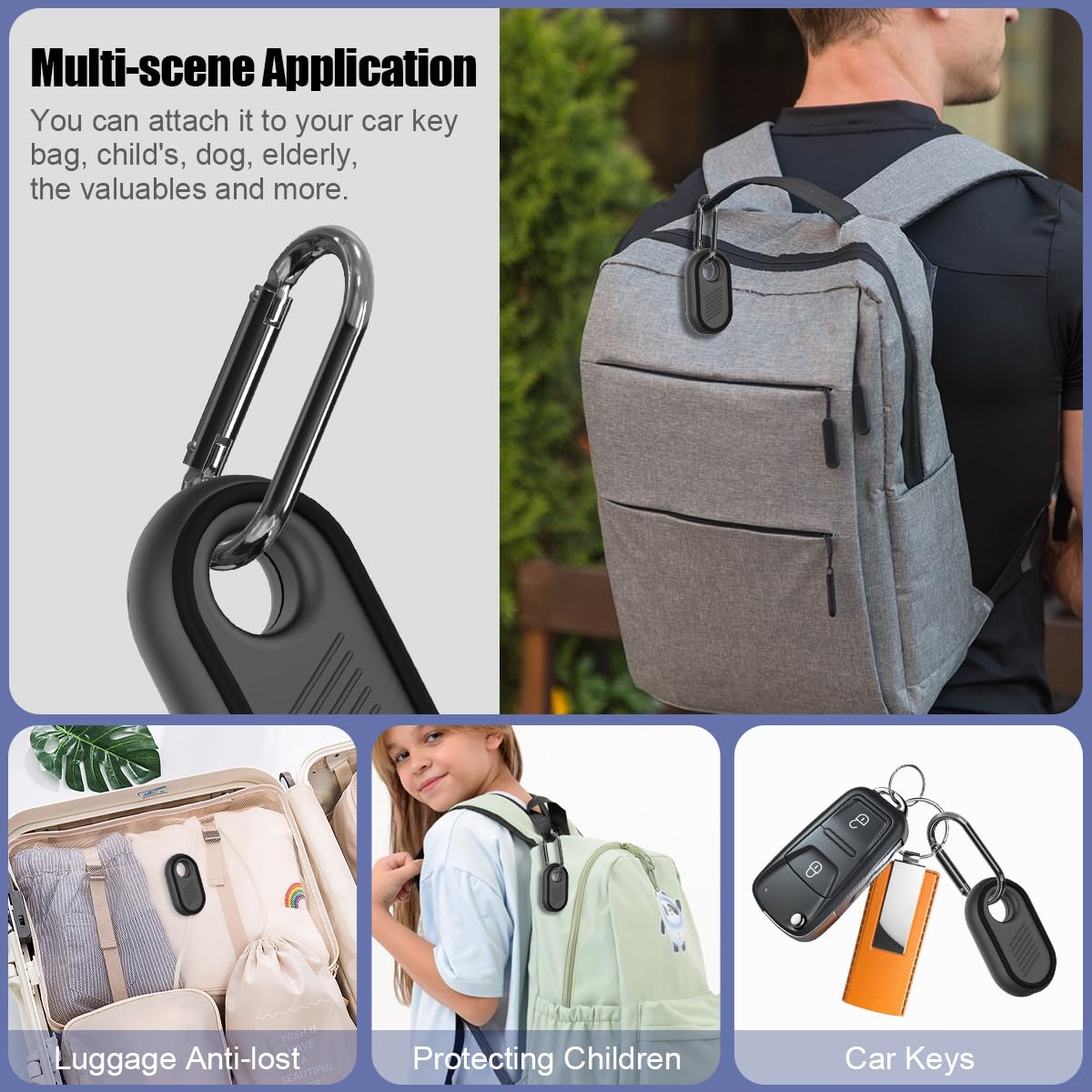 [4 Pack] Biqire Case For Samsung Galaxy Smart Tag 2, Rugged Full Protective Anti Slip Waterproof Soft Silicone Galaxy Smarttag 2
