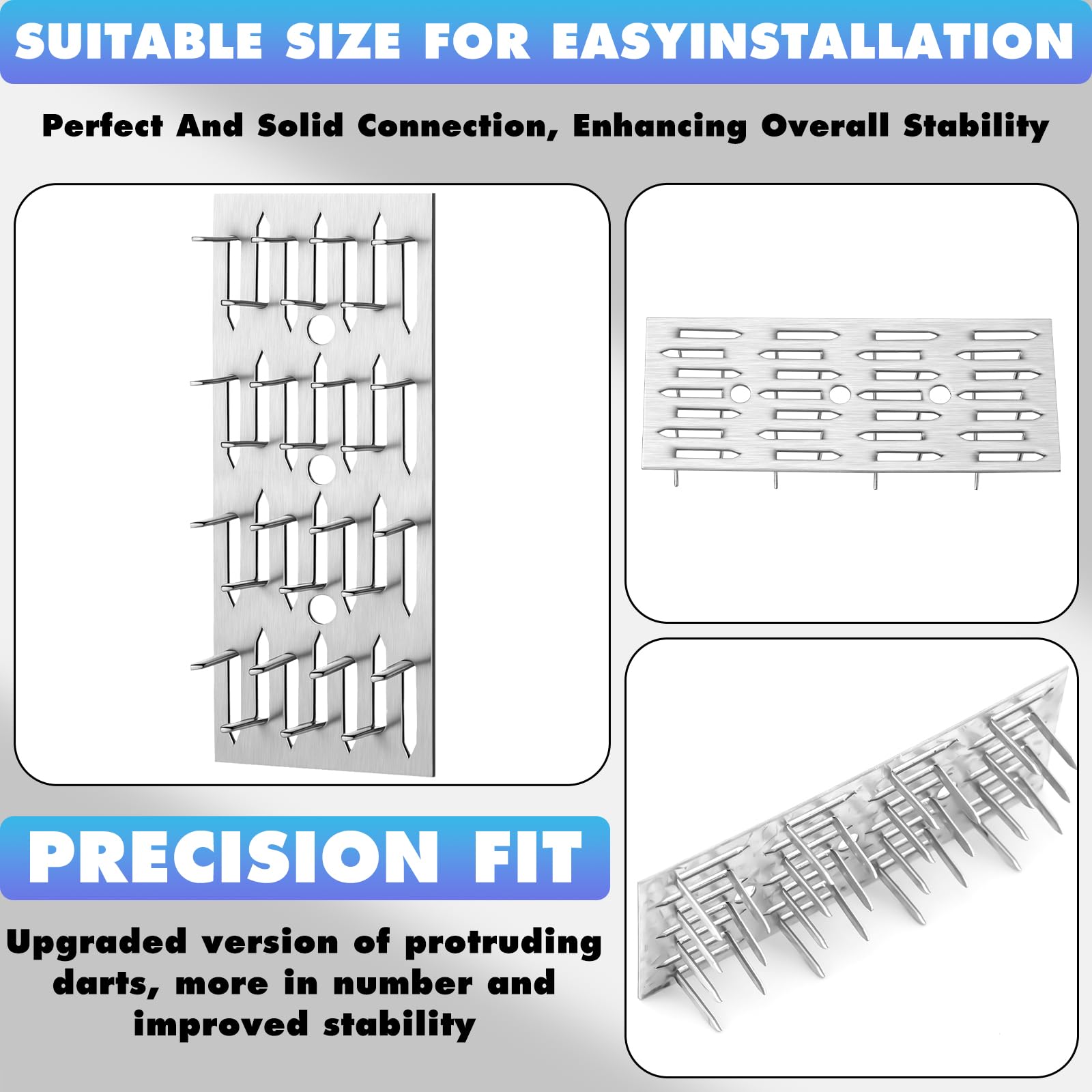 Blulu 50 Pcs Push-On Impaler Wall Mounting Clips Surface Mount Impaler Clips, Acoustic Panels Galvanized Steel Quick Installatio