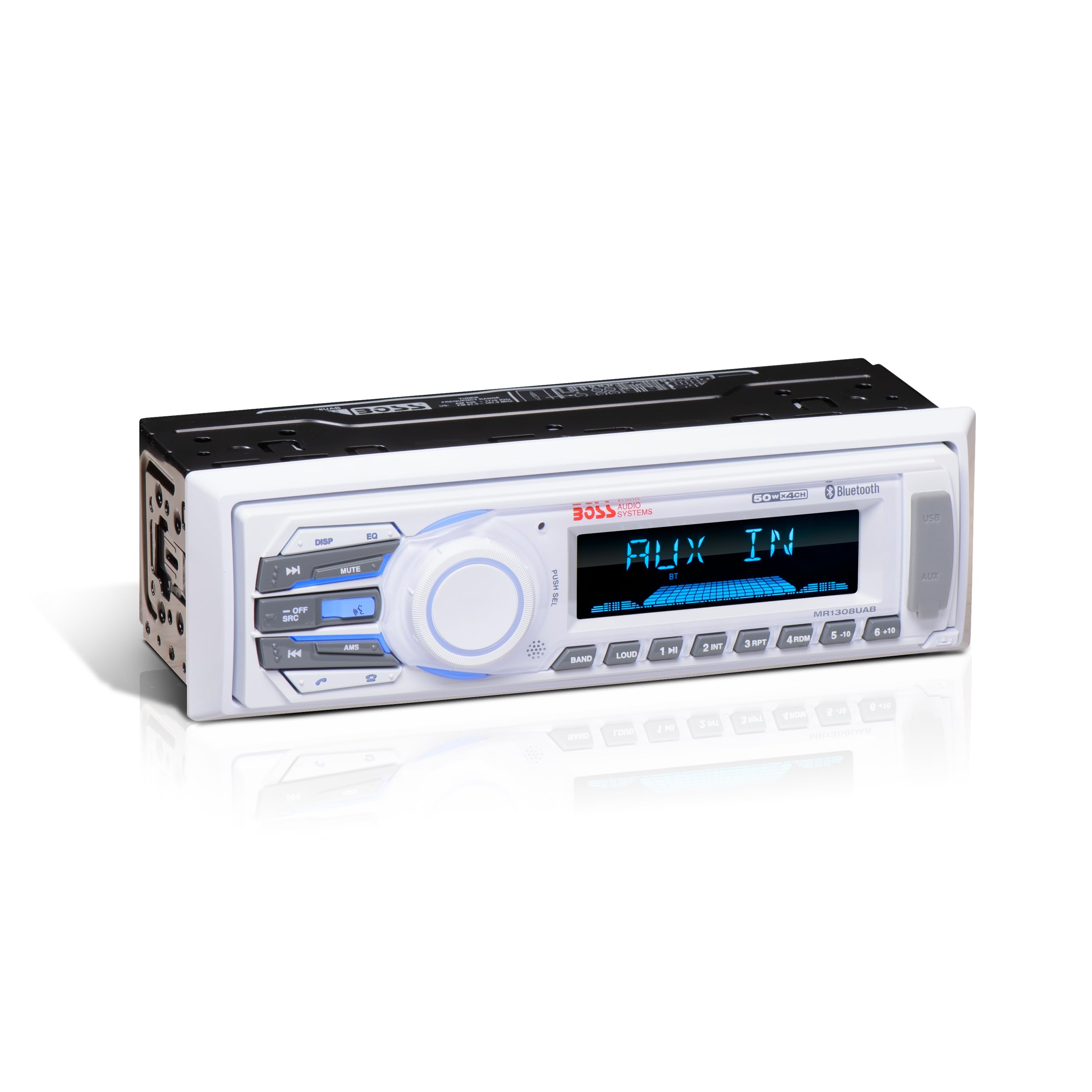 Boss Audio Systems Mr1308Uab Marine Receiver   Weatherproof, Bluetooth Audio, Usb, Sd, Mp3, Am/Fm, Aux In, No Cd Player, White,